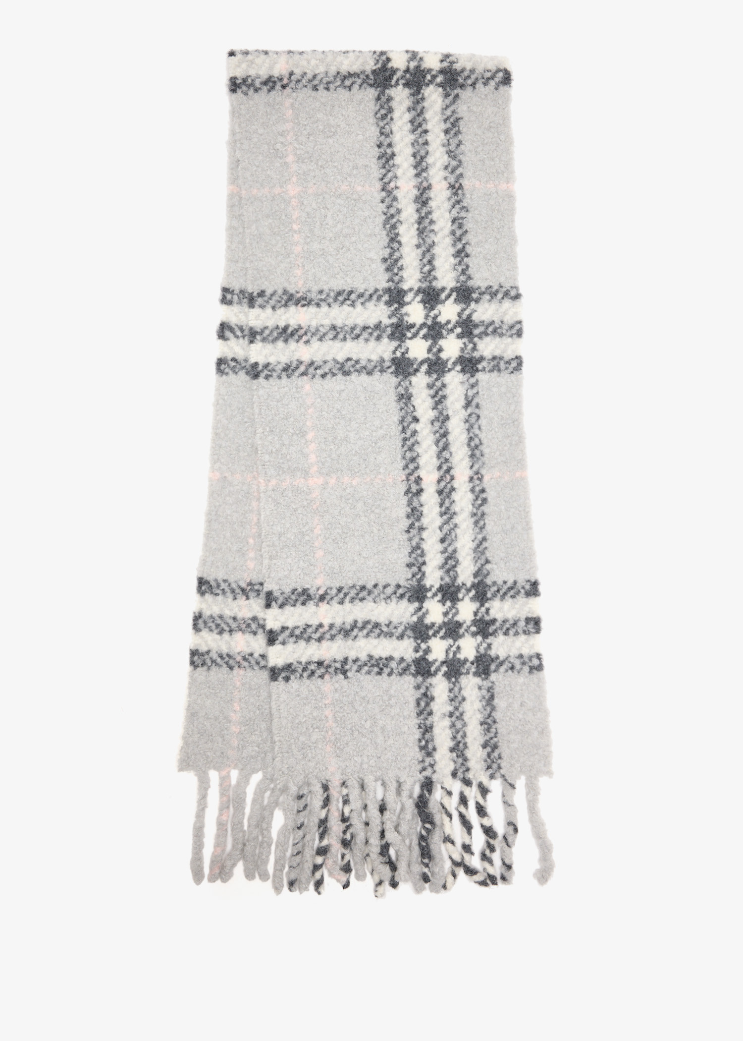 

Check bouclé scarf, Grey