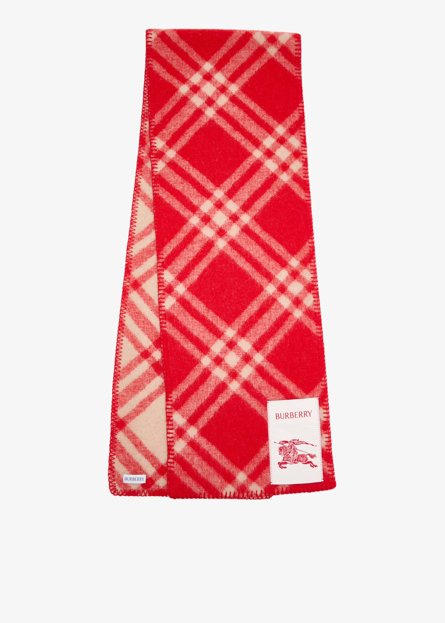 

Check wool scarf, Red