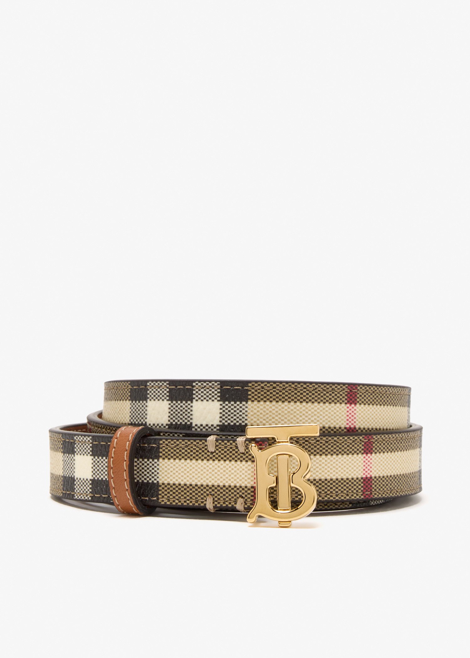 

Reversible Check pin belt, Beige