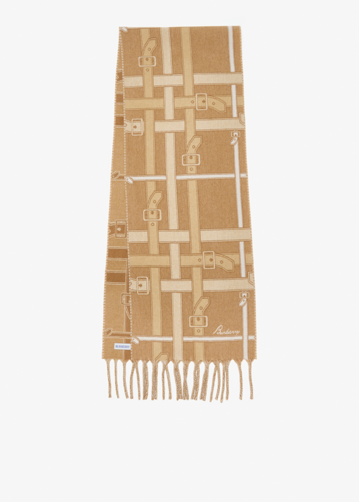 

Belt-print check scarf, Printed