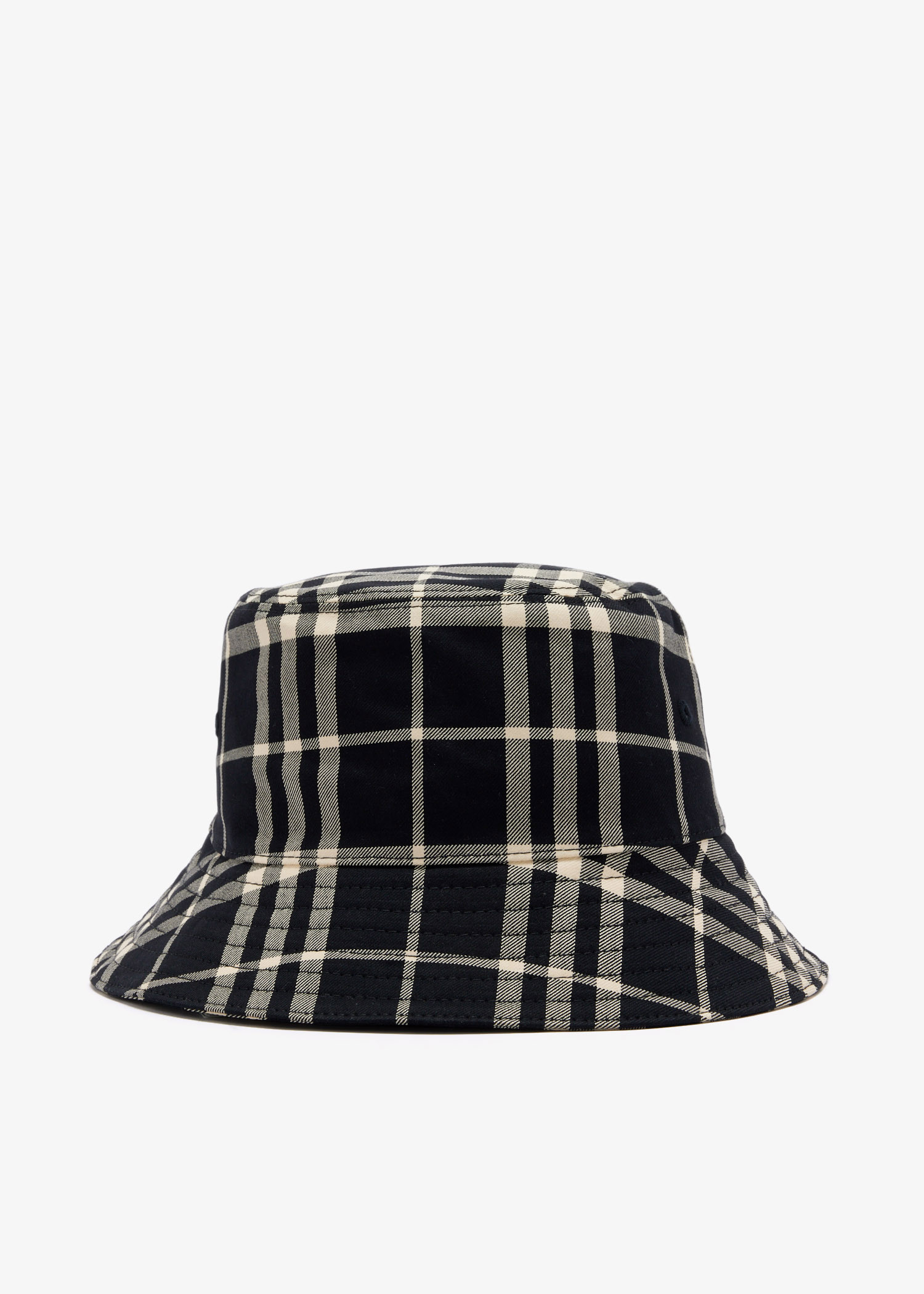 

Check bucket hat, Black