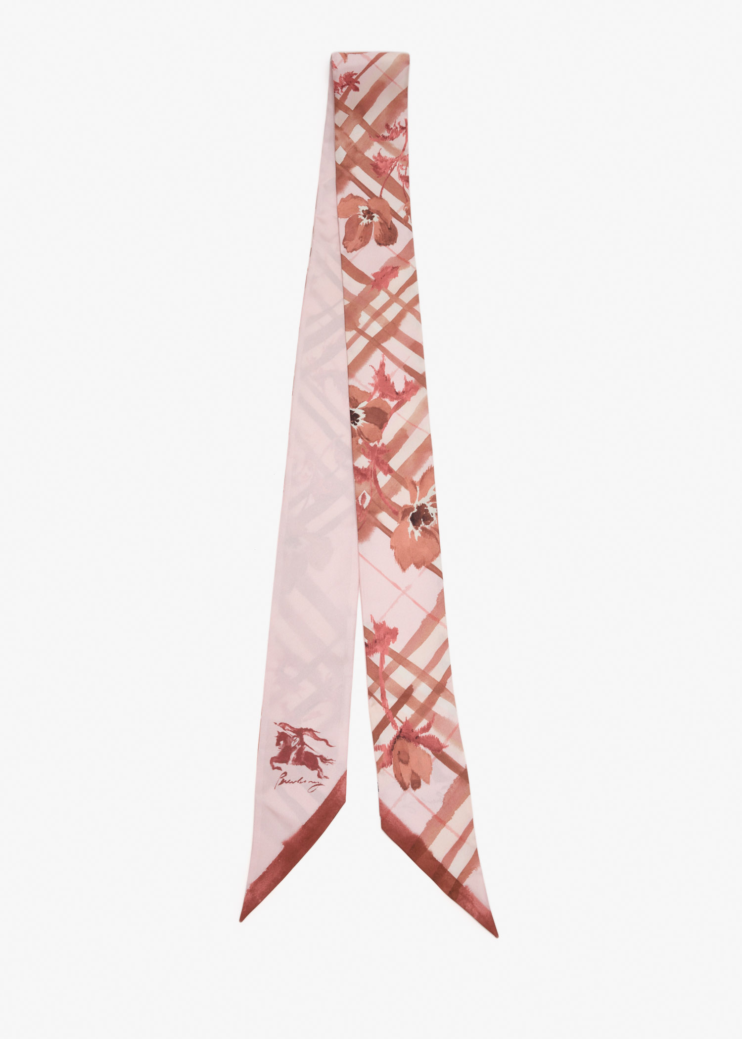 

Skinny Check silk scarf, Printed