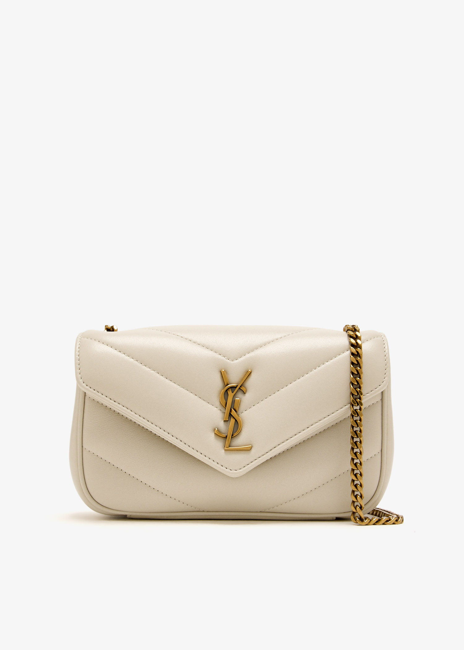 

Loulou mini chain bag, Cream