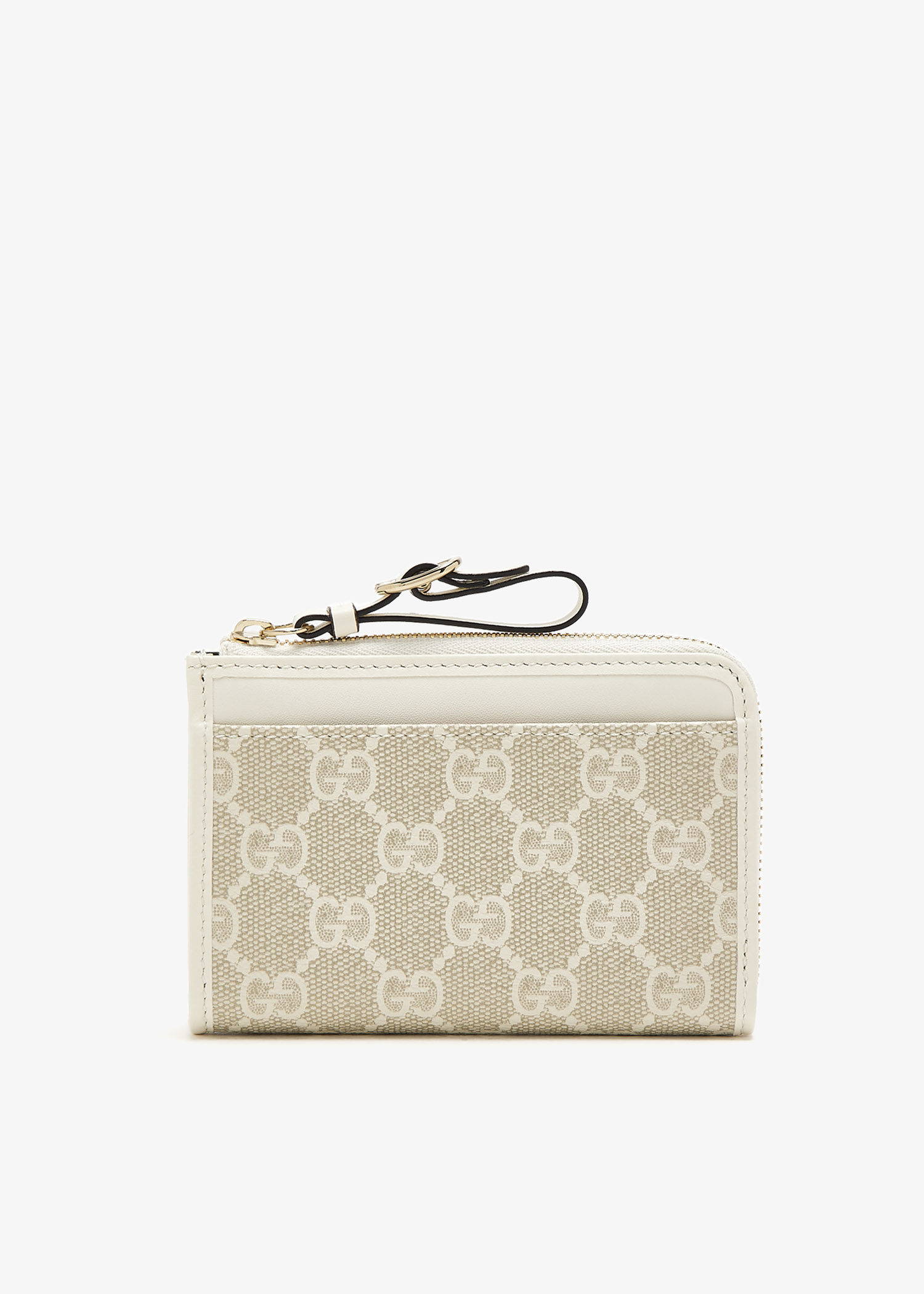 

GG Emblem zip card case, Beige