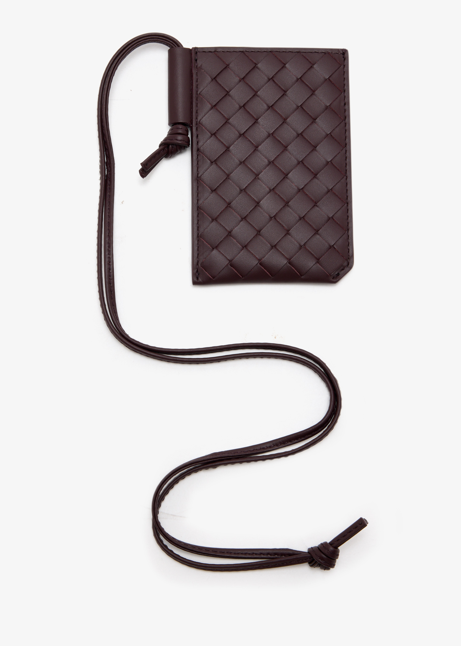 

Intrecciato badge holder, Burgundy