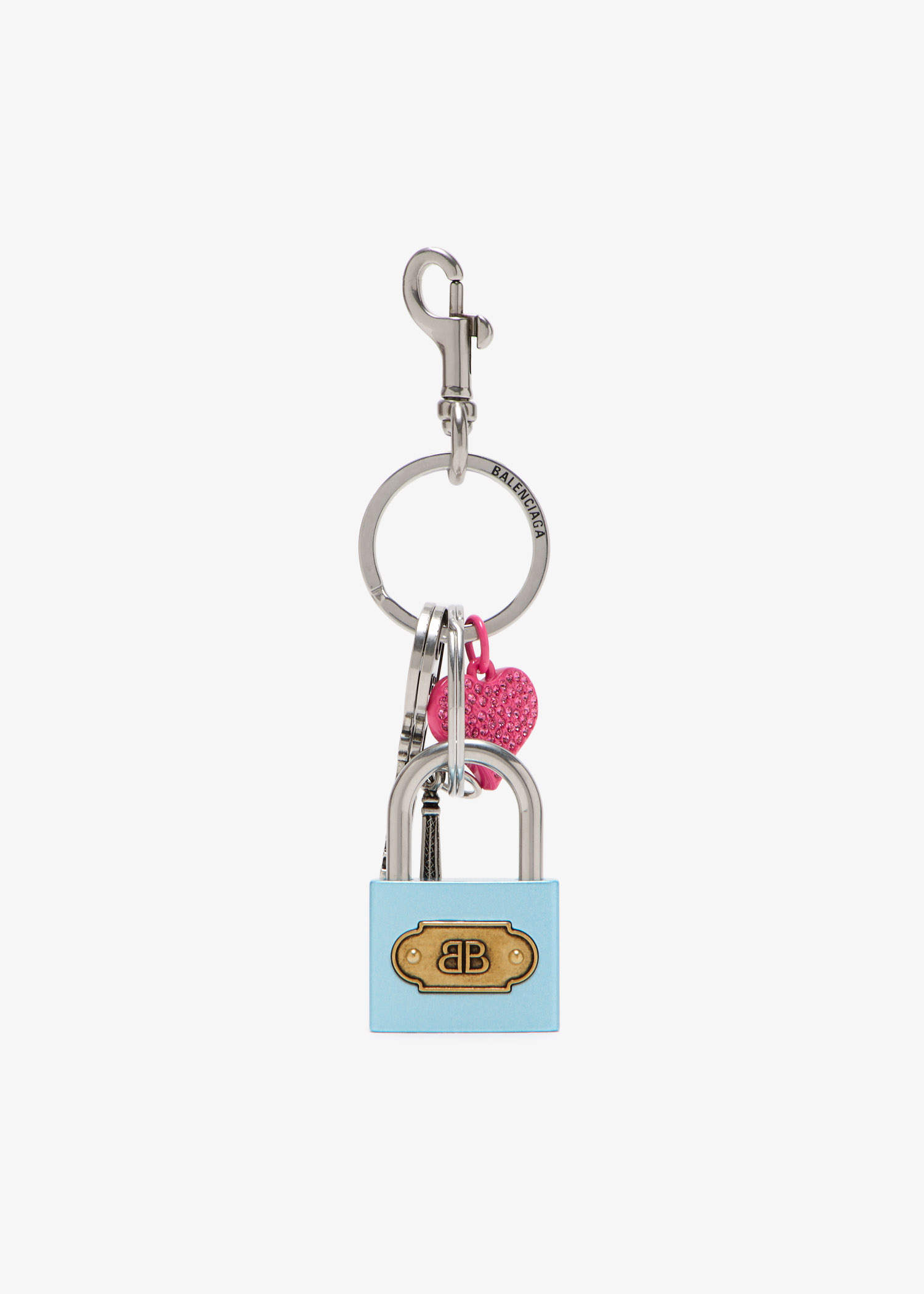 

Padlock charm keyring, Silver