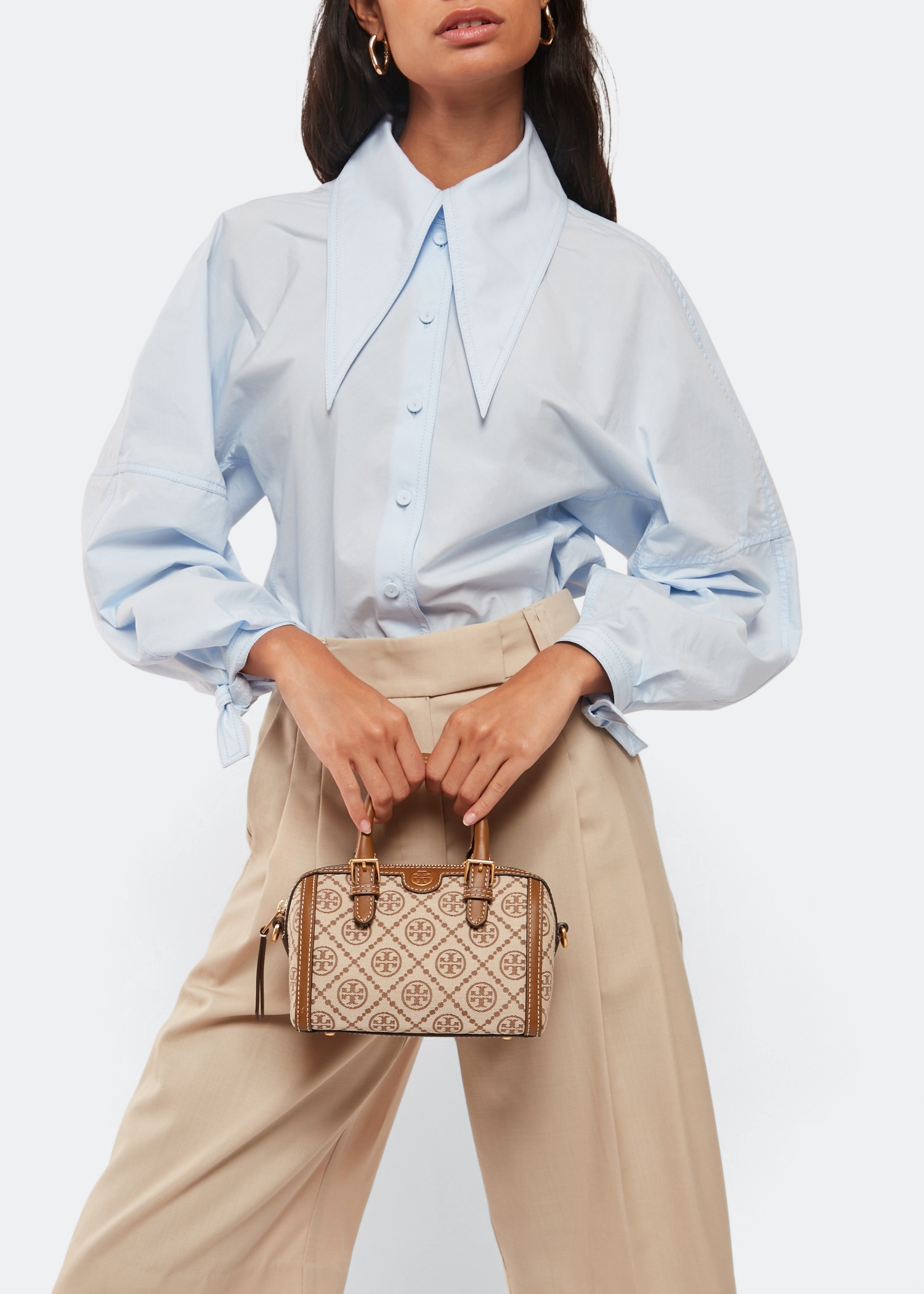 

T Monogram Mini Barrel bag, Brown