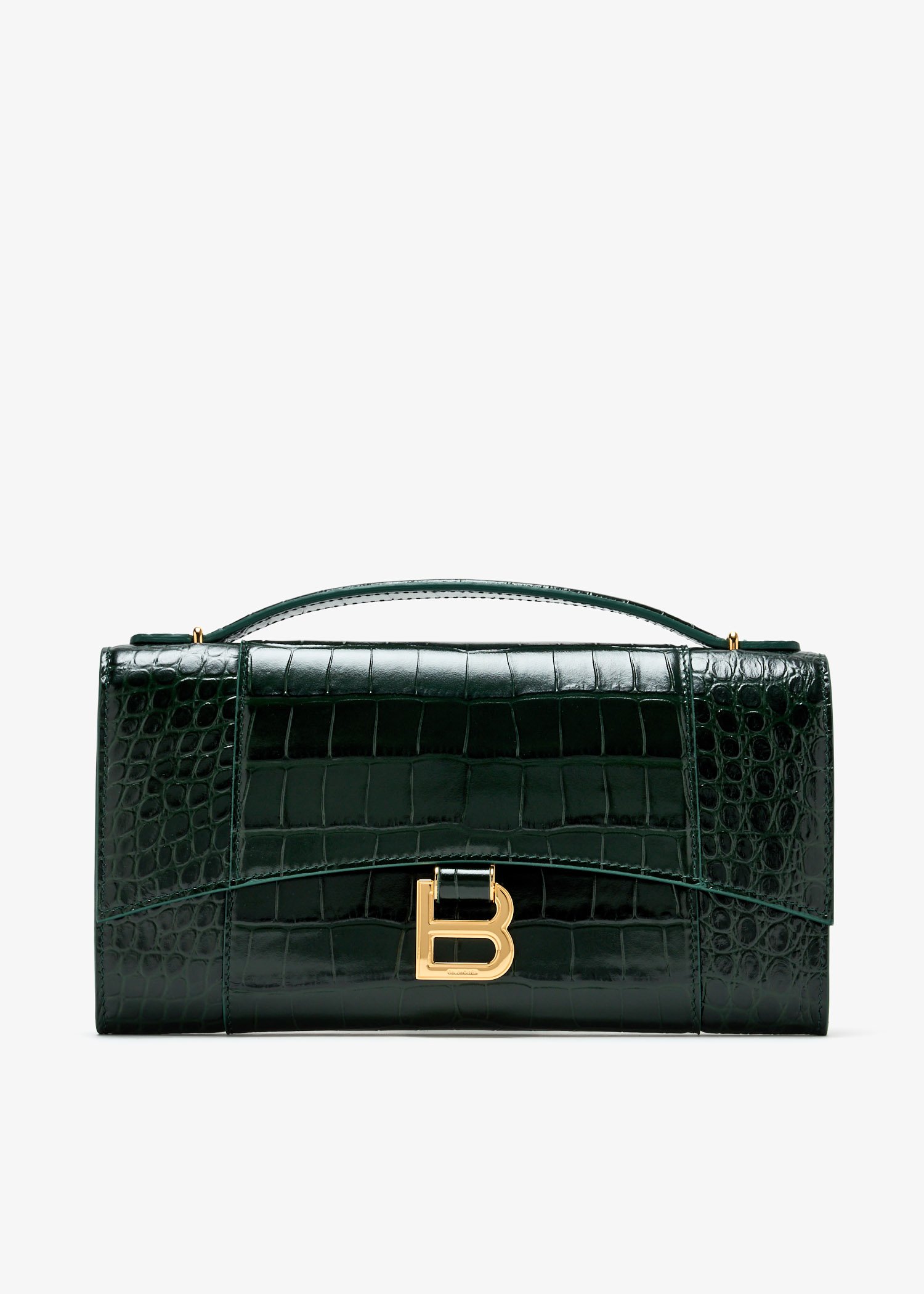 

Hourglass top handle bag, Green