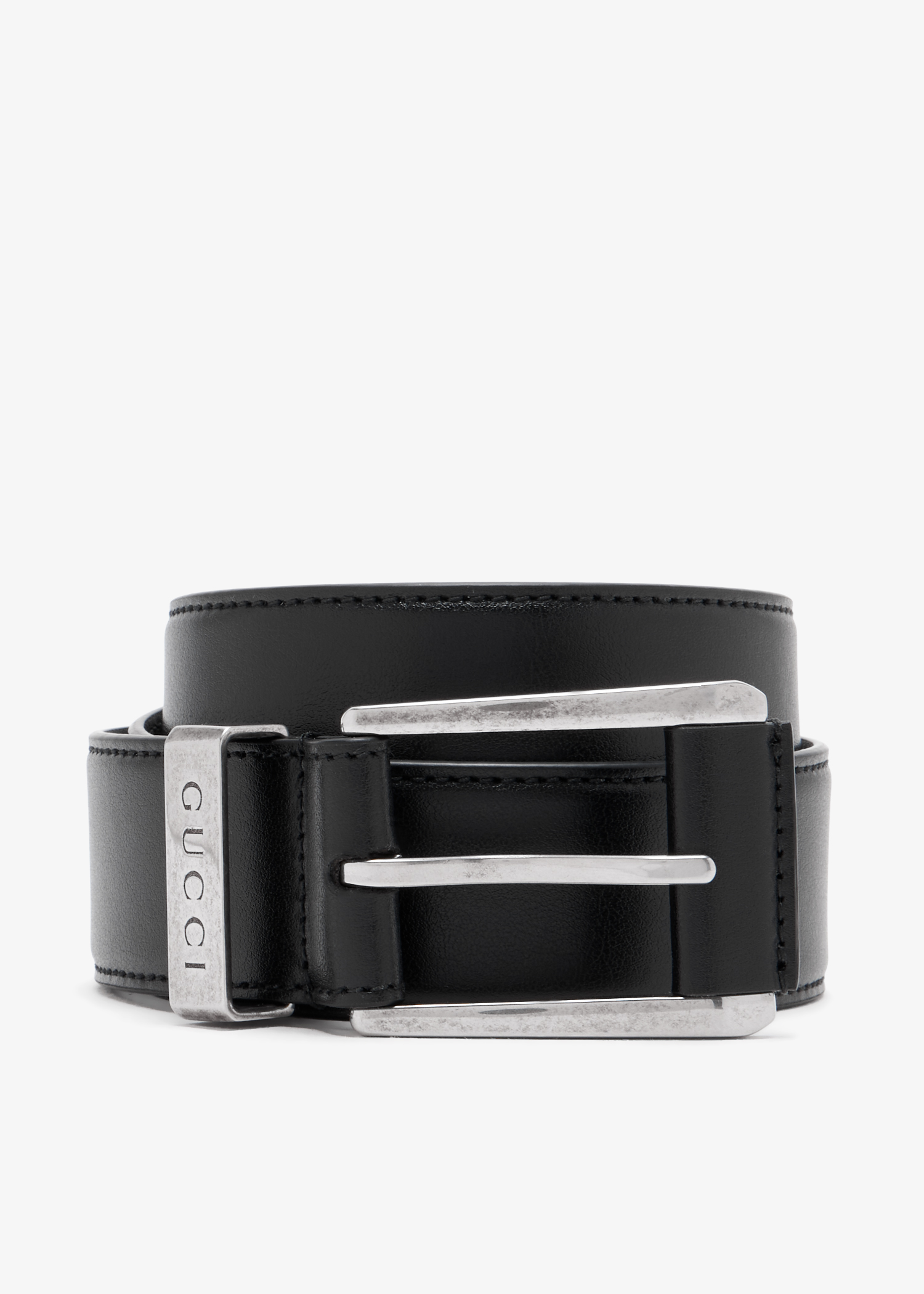 

Square buckle belt, Black