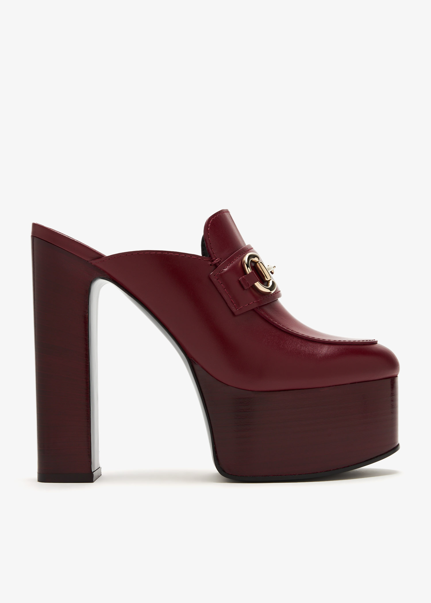 

Horsebit platform mules, Burgundy