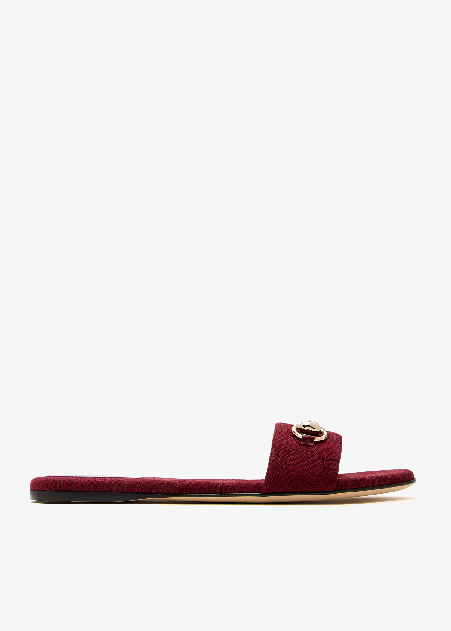

Horsebit slide sandals, Burgundy