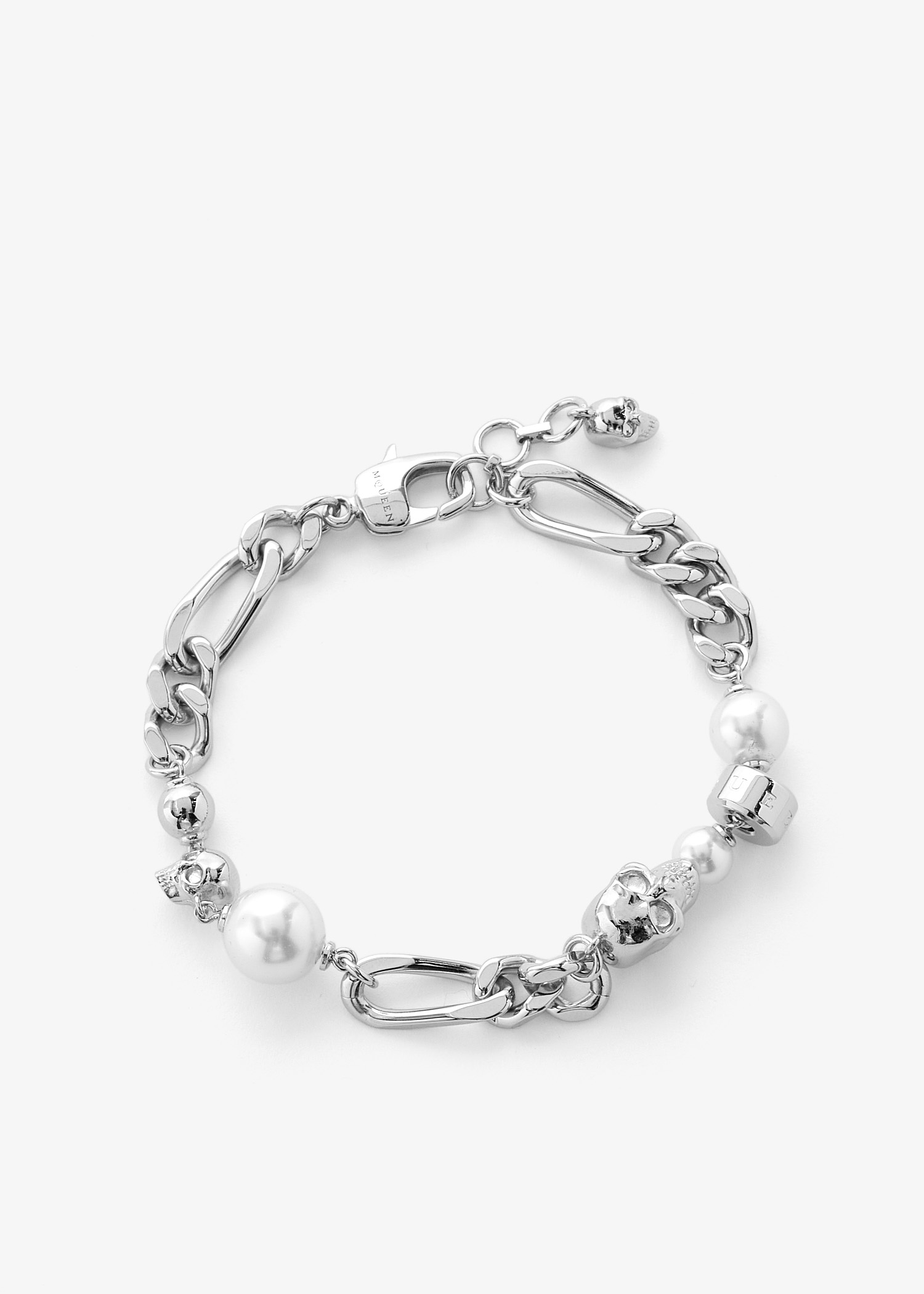 

Skull and pearl bracelet, Silver