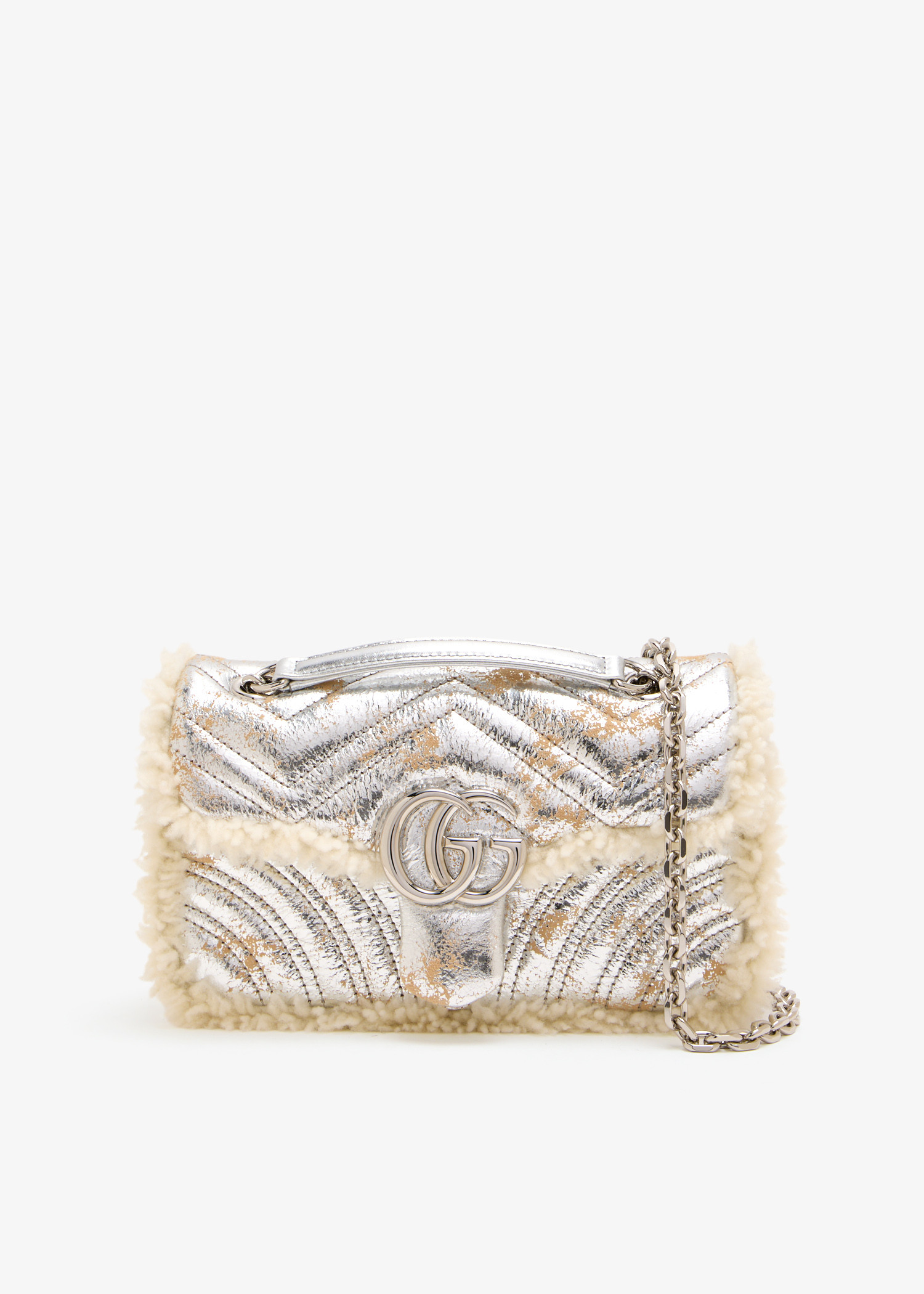 

GG Marmont small shoulder bag, Silver