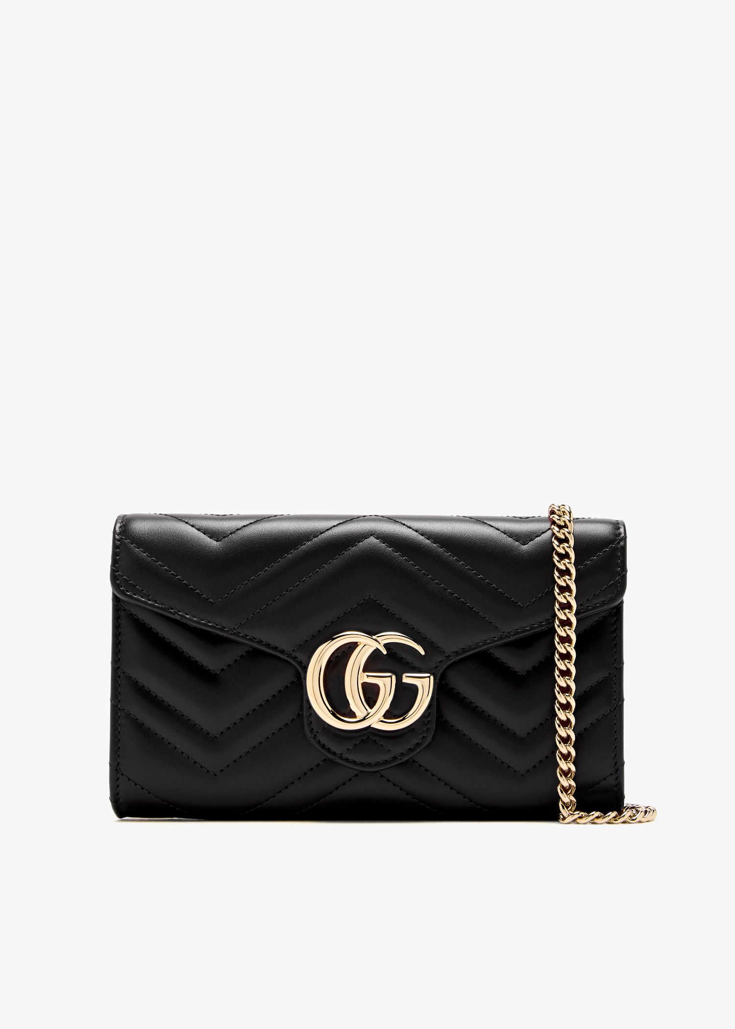 

GG Marmont chain wallet, Black