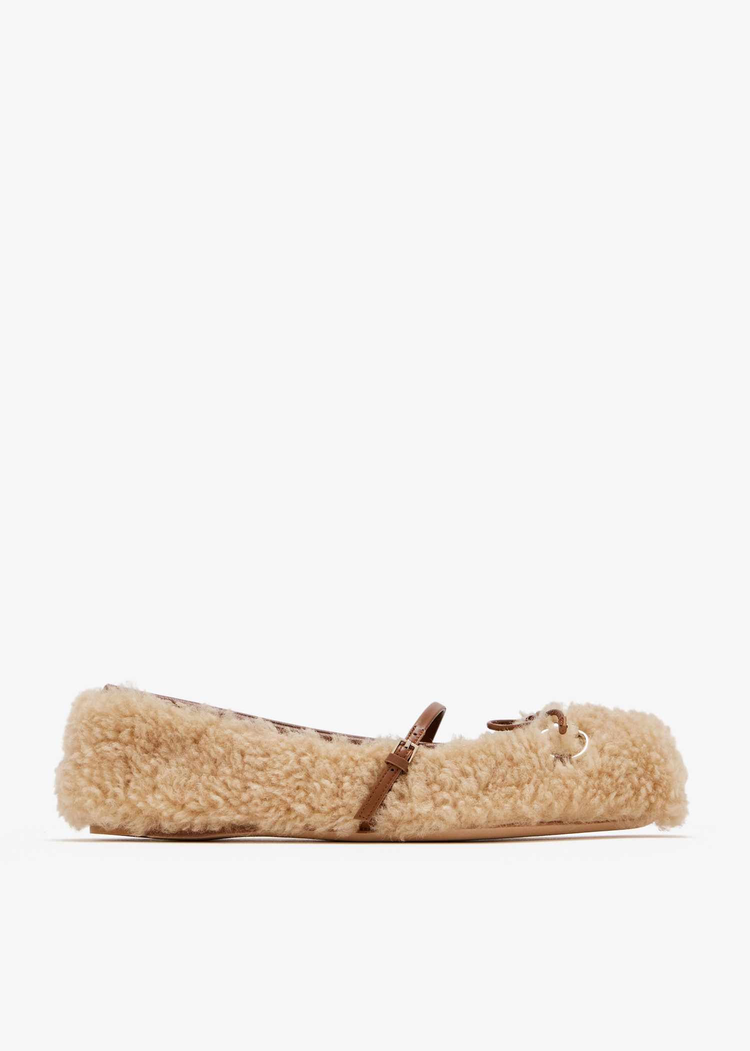 

Horsebit merino wool ballerinas, Beige