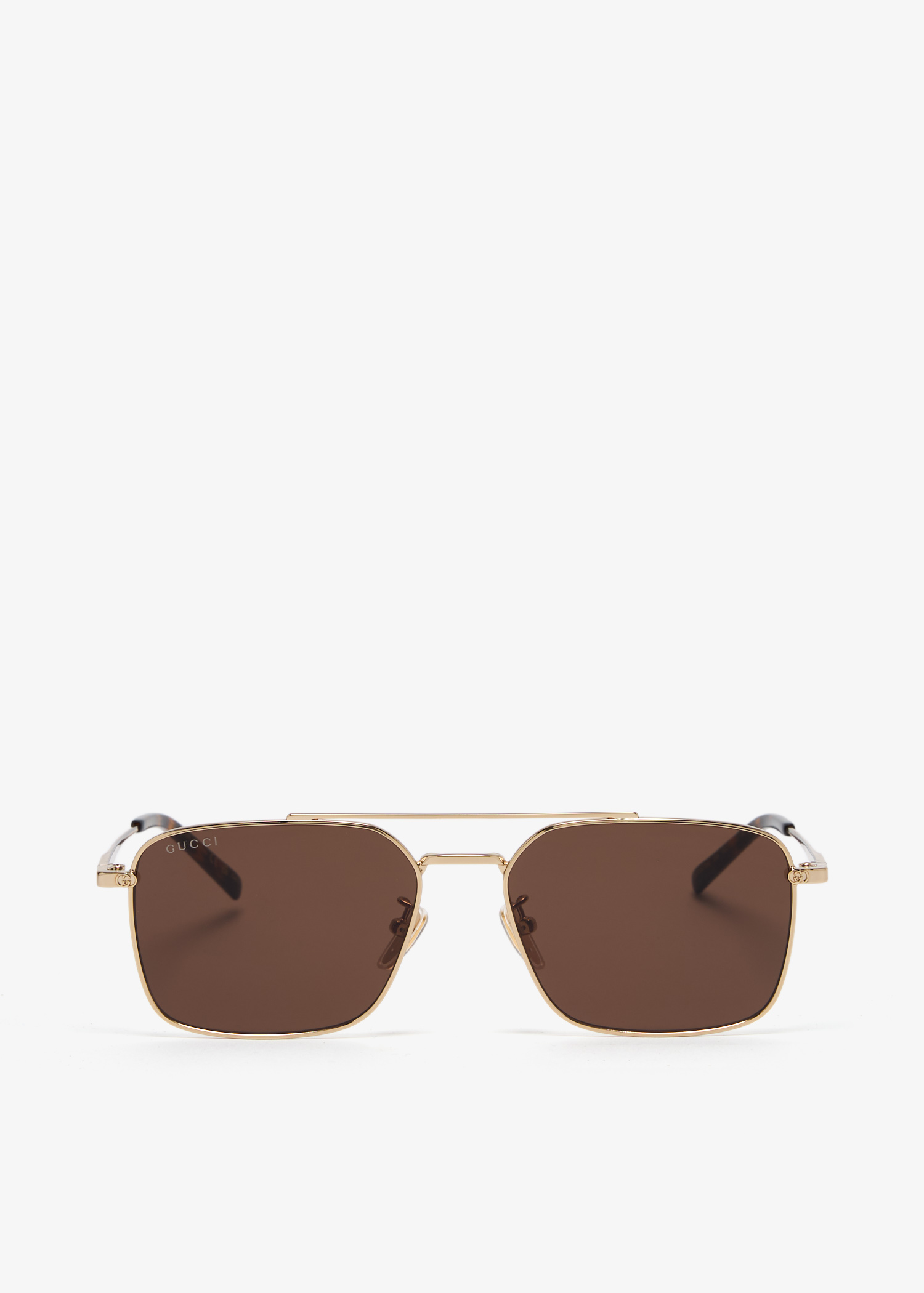 

Aviator frame sunglasses, Brown