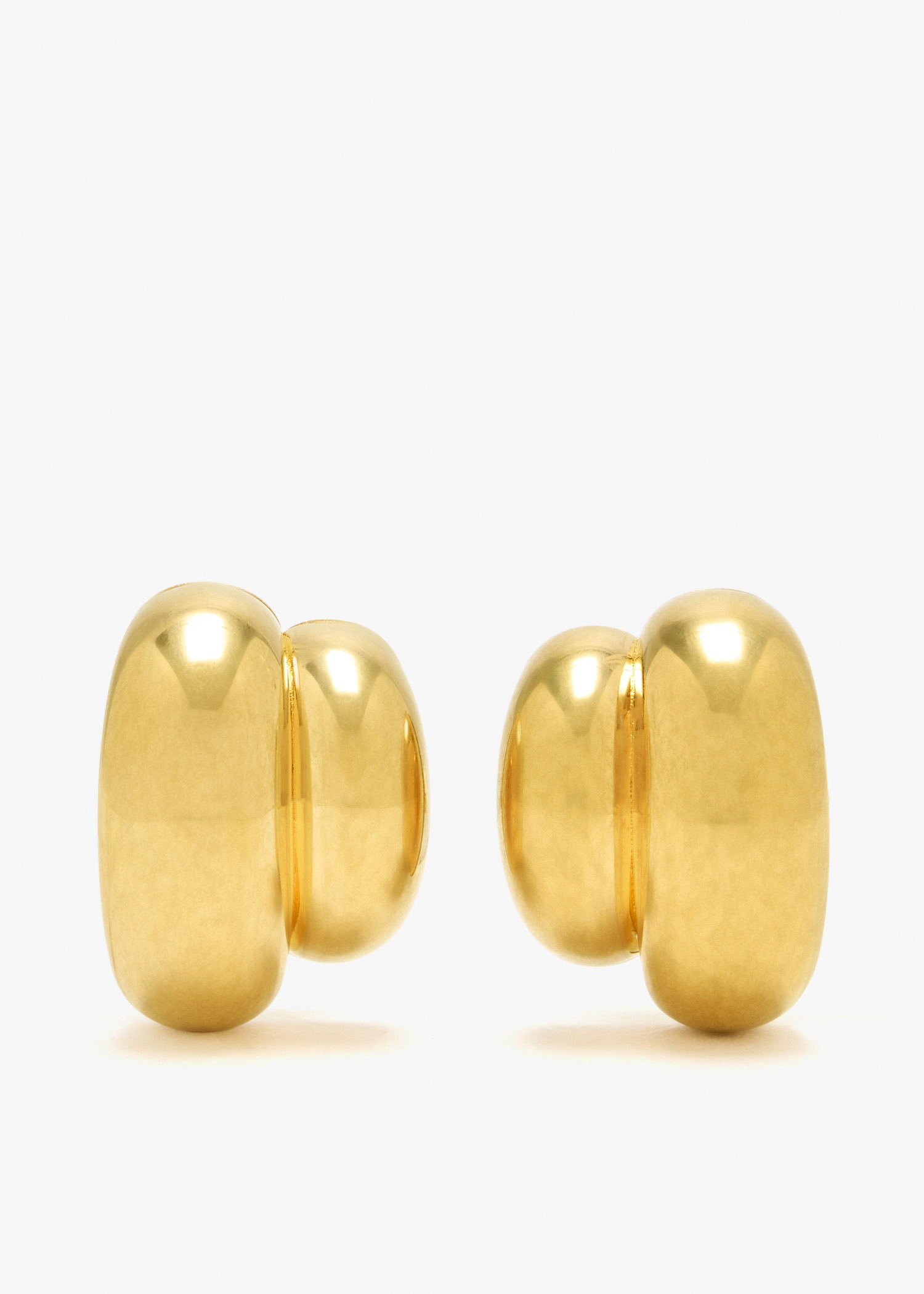 

Bumpy double disk earrings, Gold
