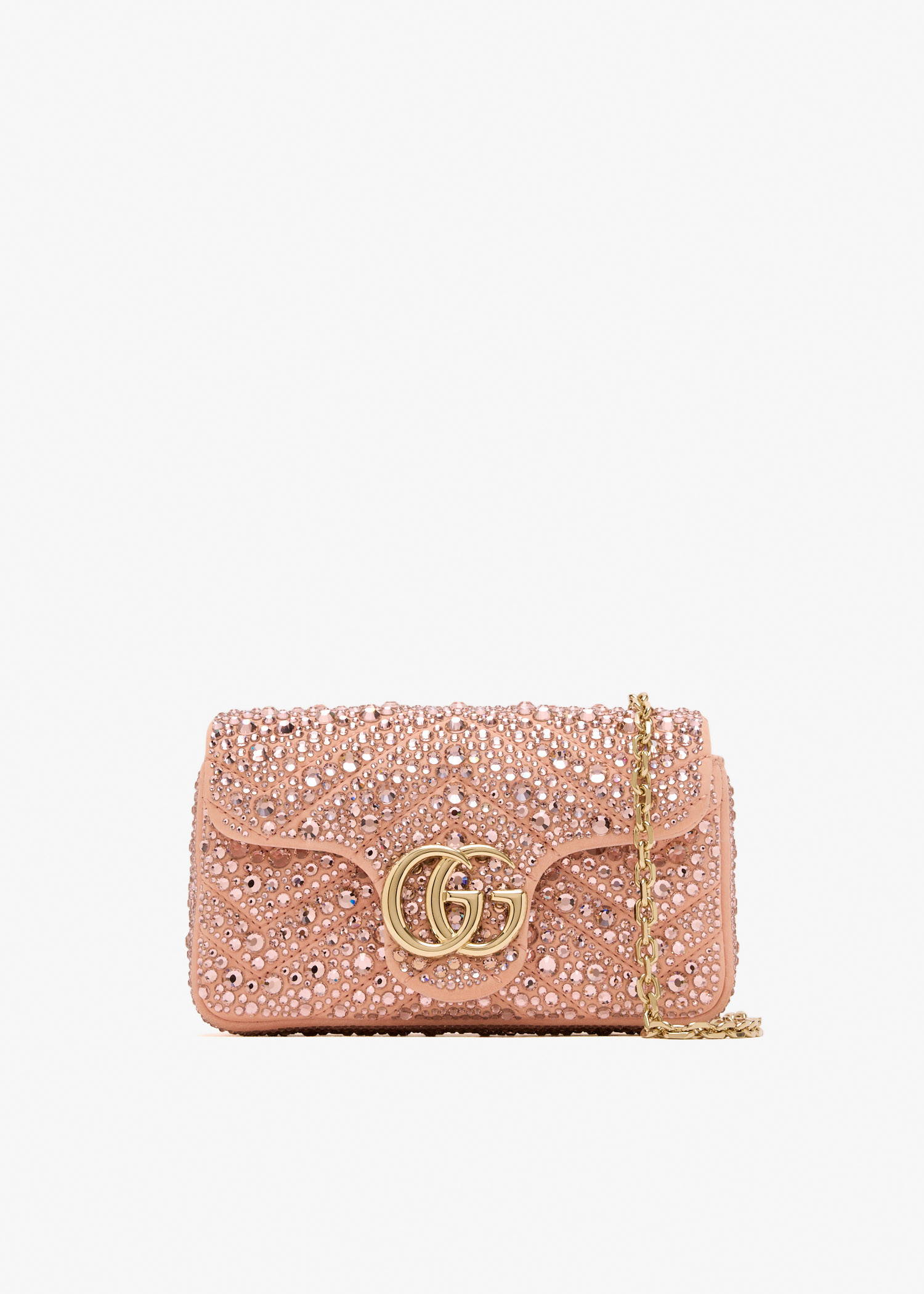 

GG Marmont crystals mini shoulder bag, Pink