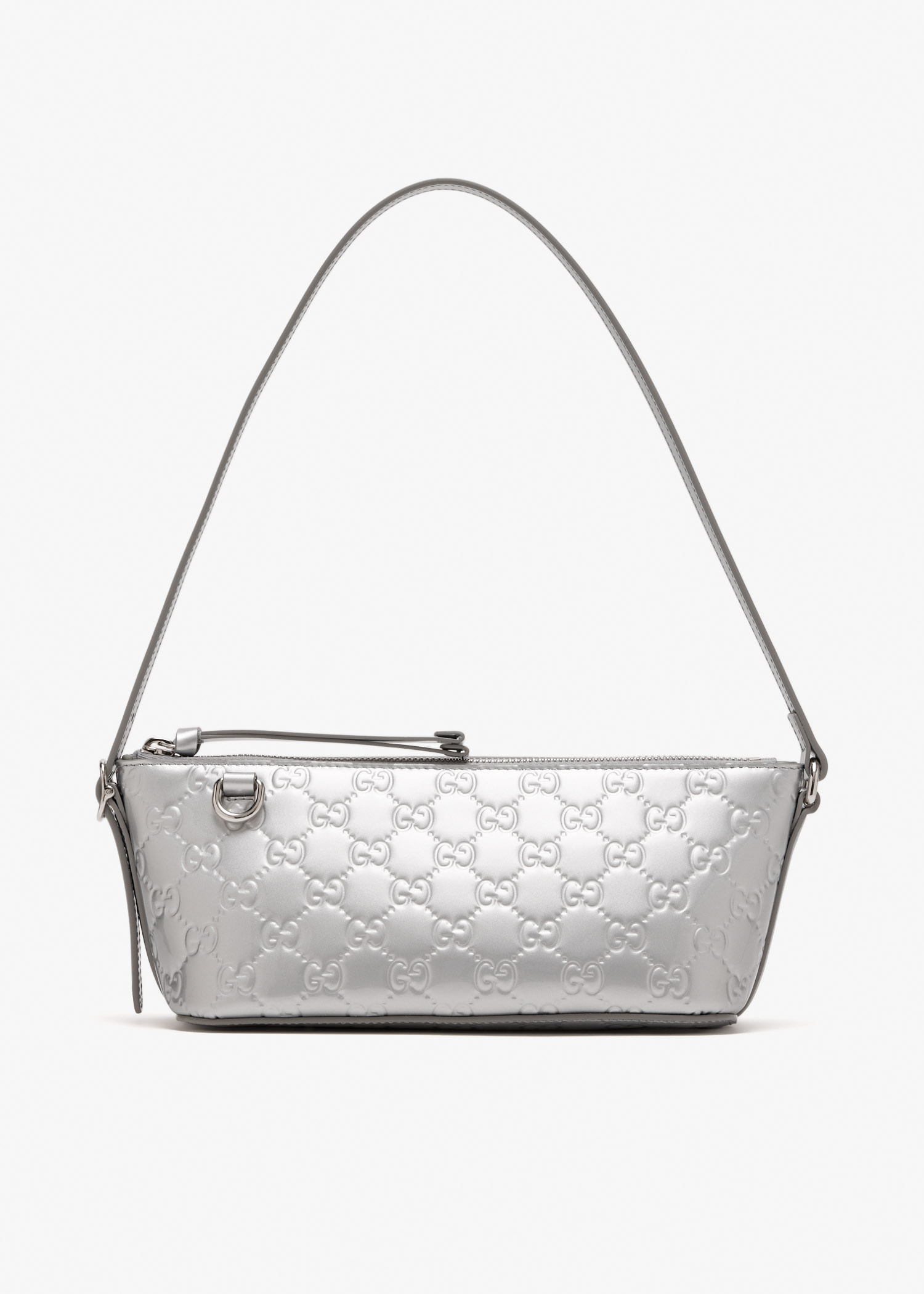 

GG Emblem small shoulder bag, Silver