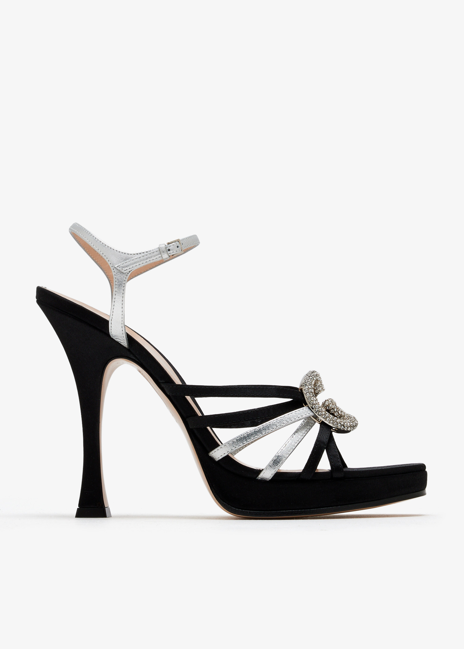 

Interlocking G crystal sandals, Black