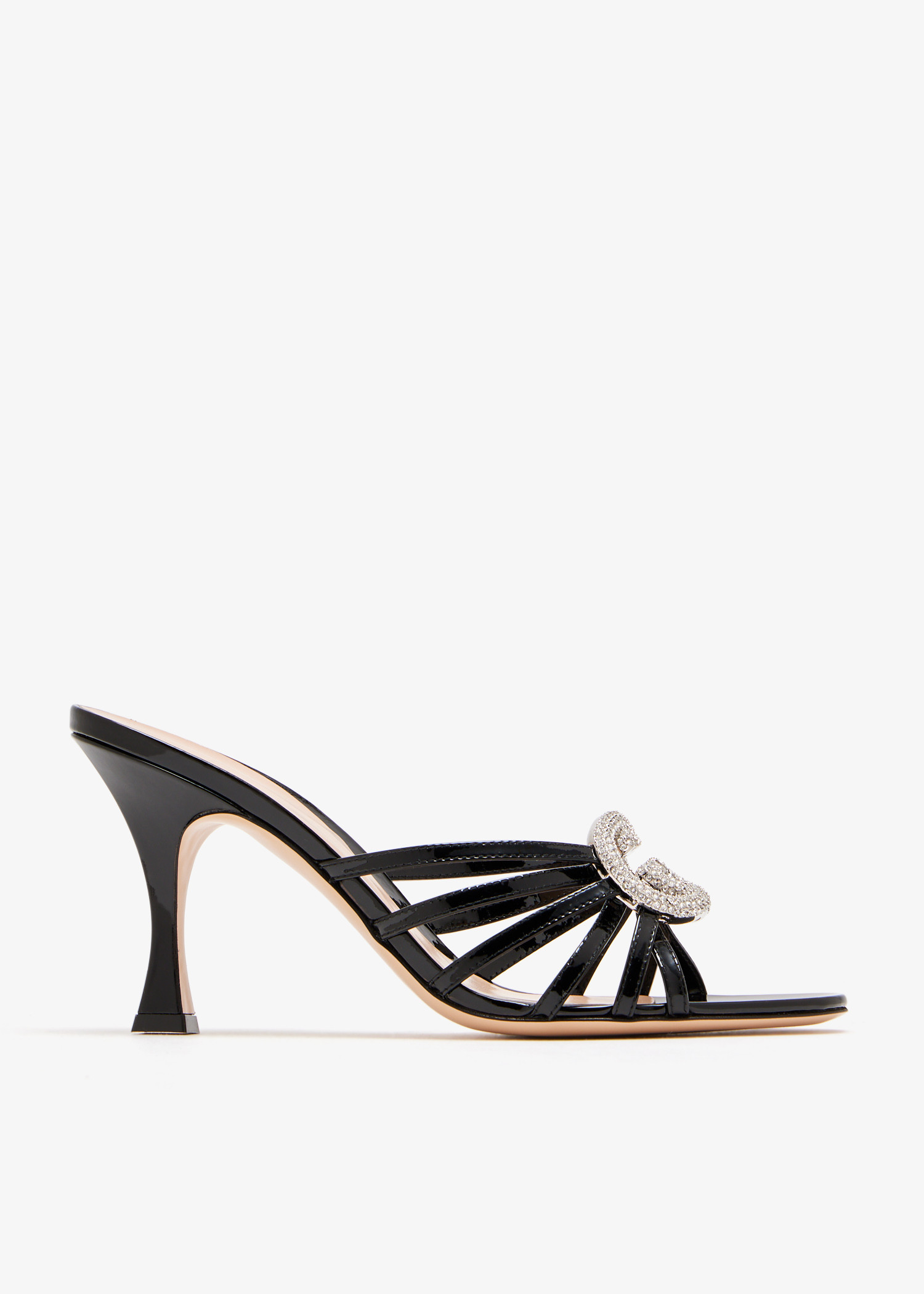 

Interlocking G crystal sandals, Black