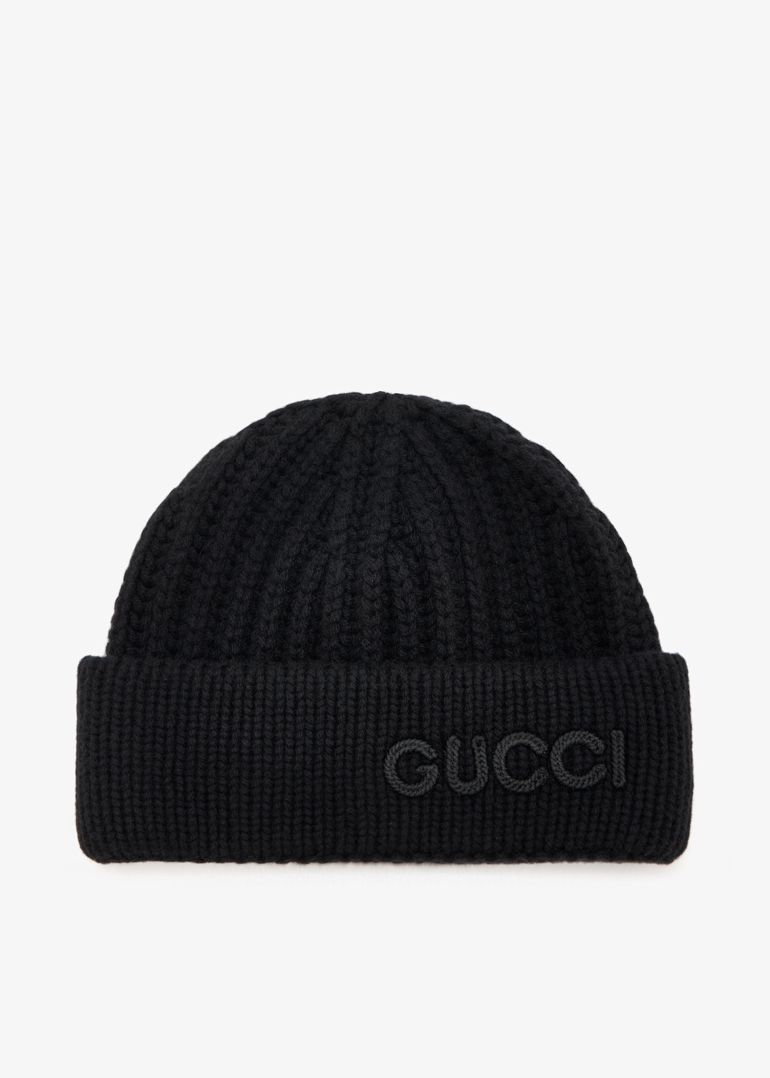 

Logo wool cashmere hat, Black