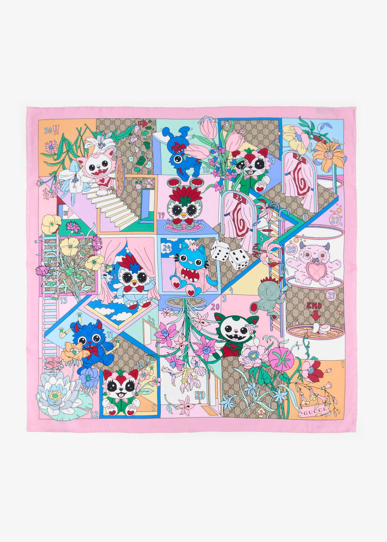 

Besties printed silk twill carré