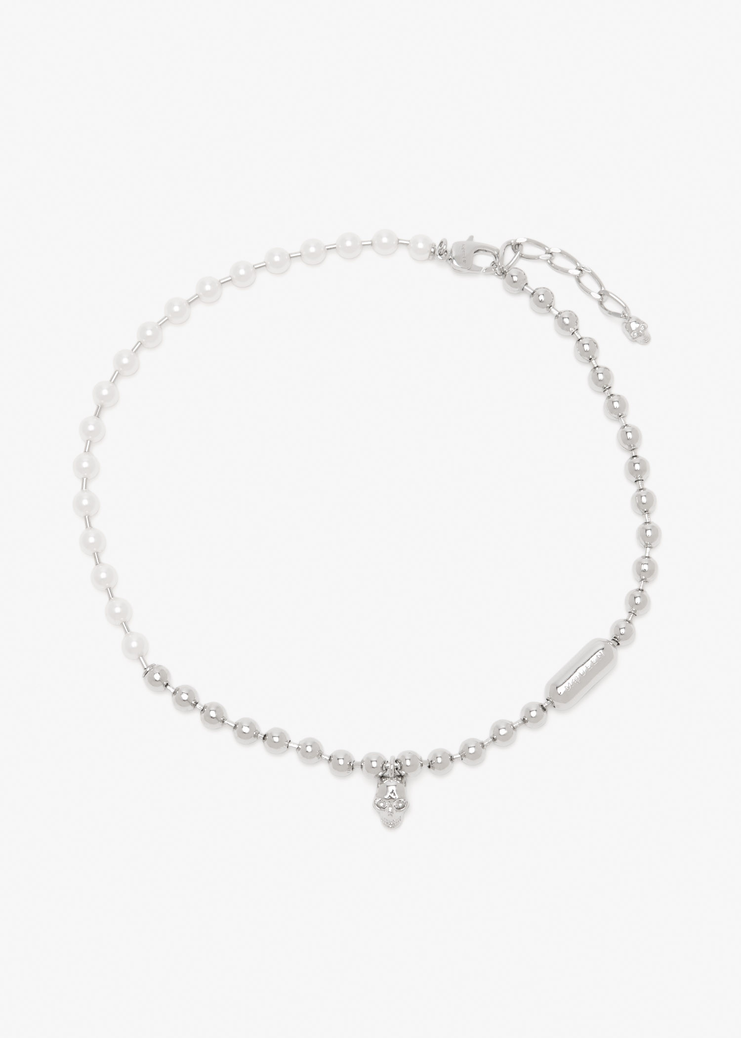 

Skull & Pearl necklace, Silver