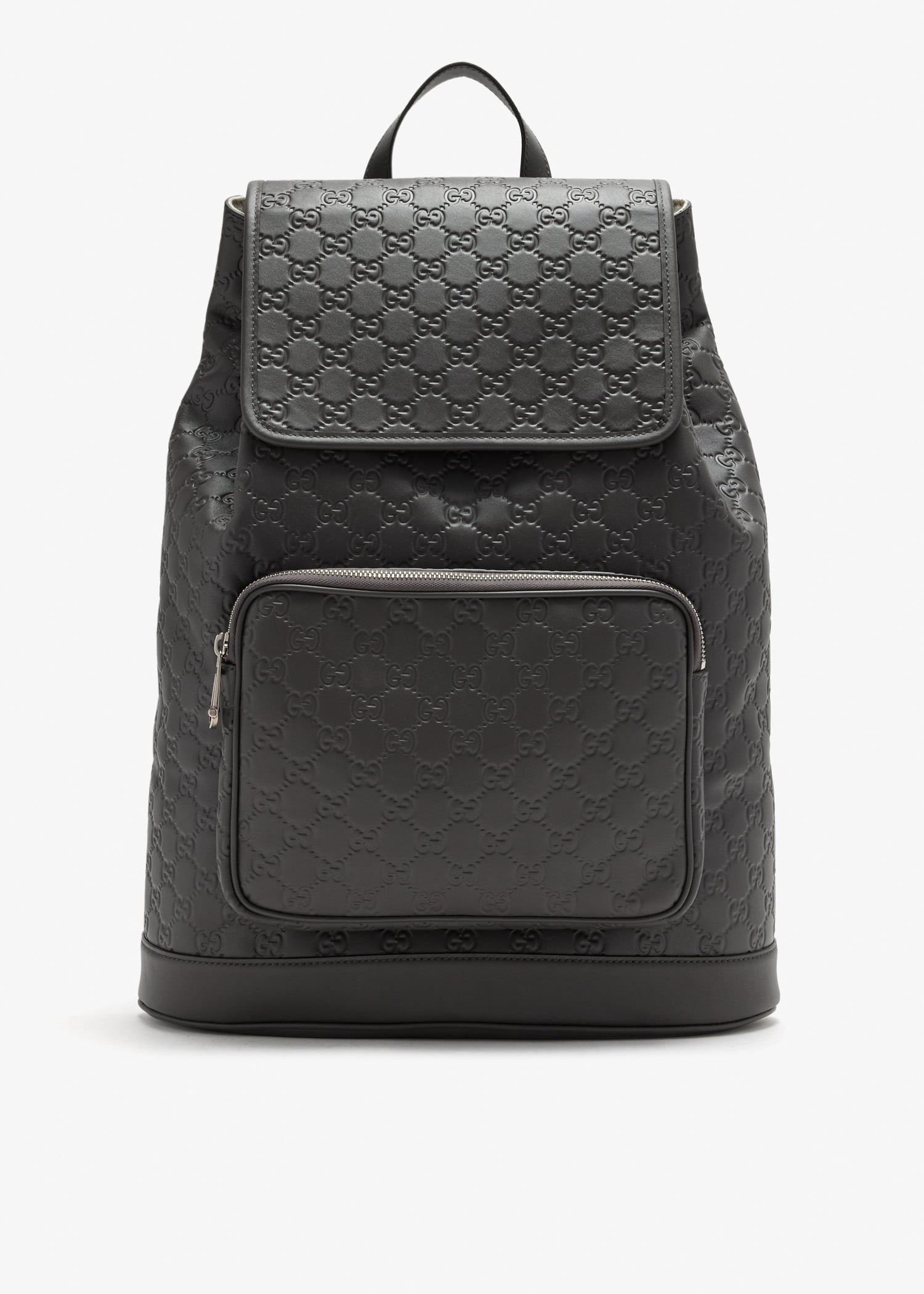 

GG Emblem medium backpack, Grey