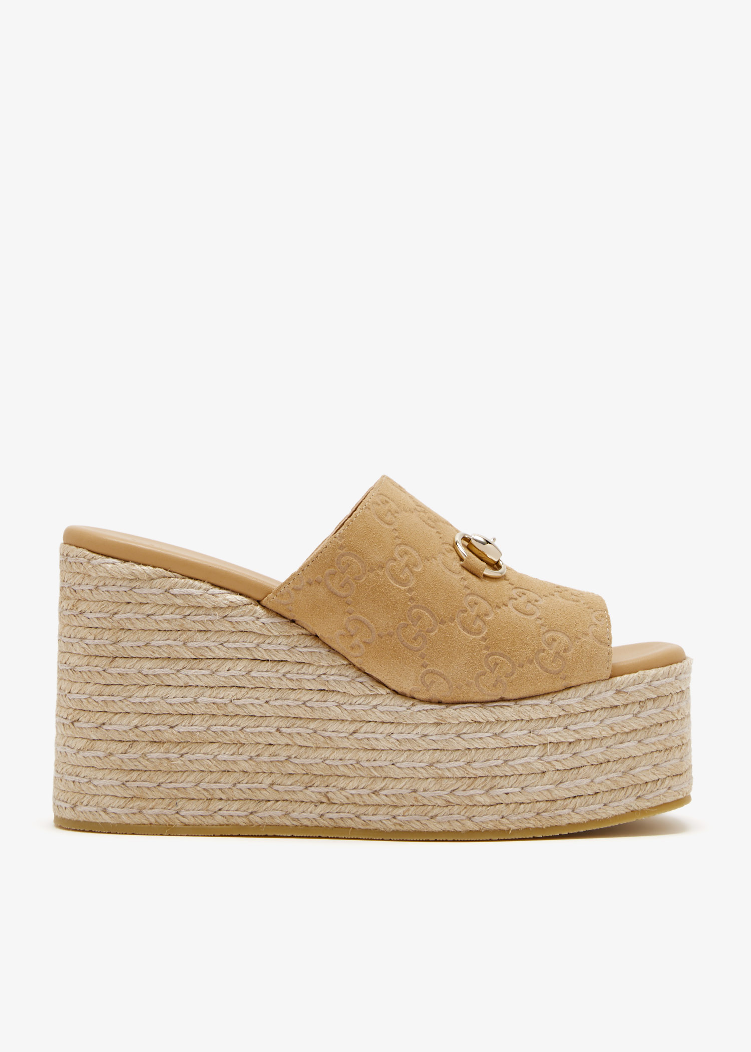

Horsebit platform espadrilles, Beige