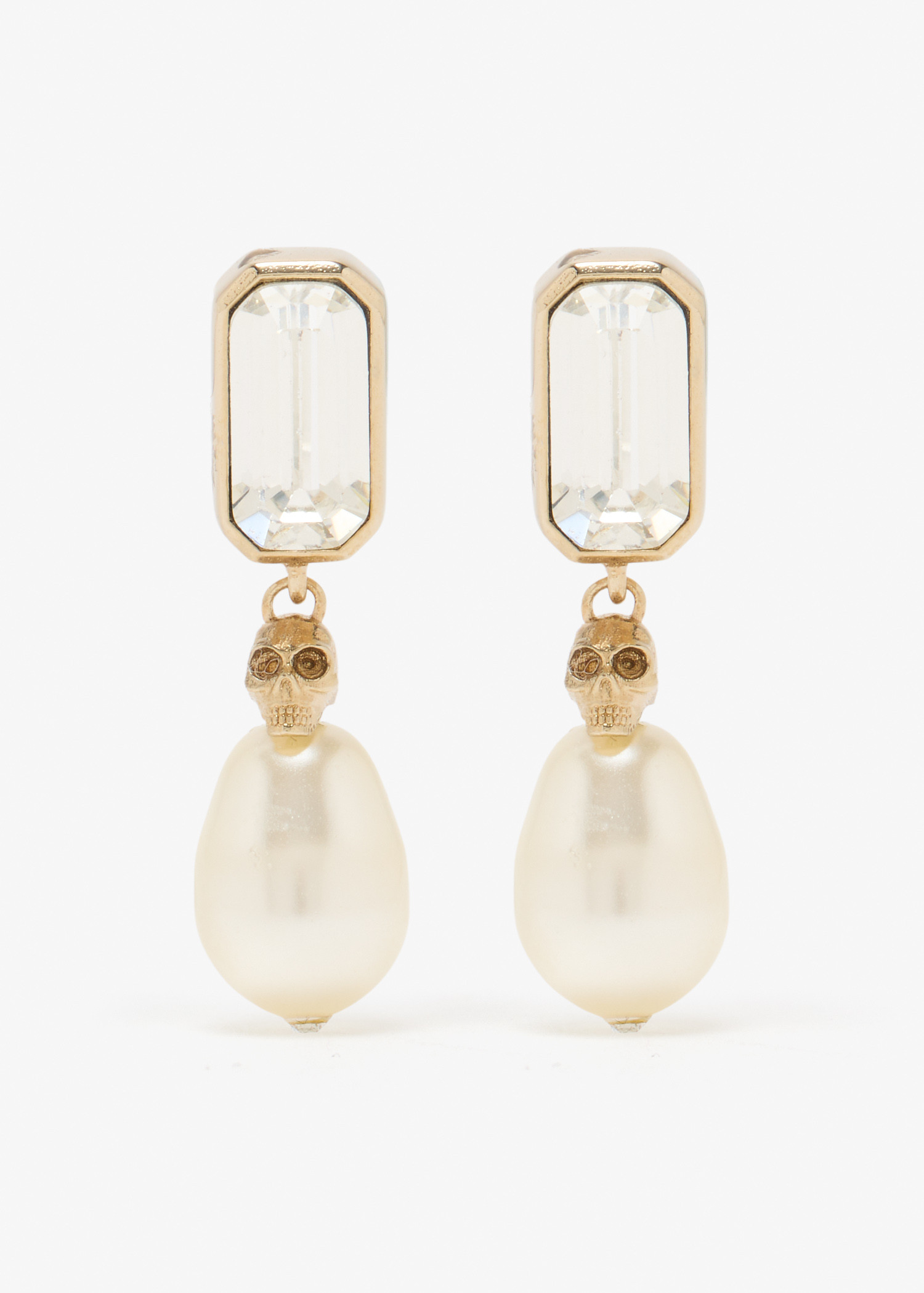 

Skull & Crystal earrings, Gold