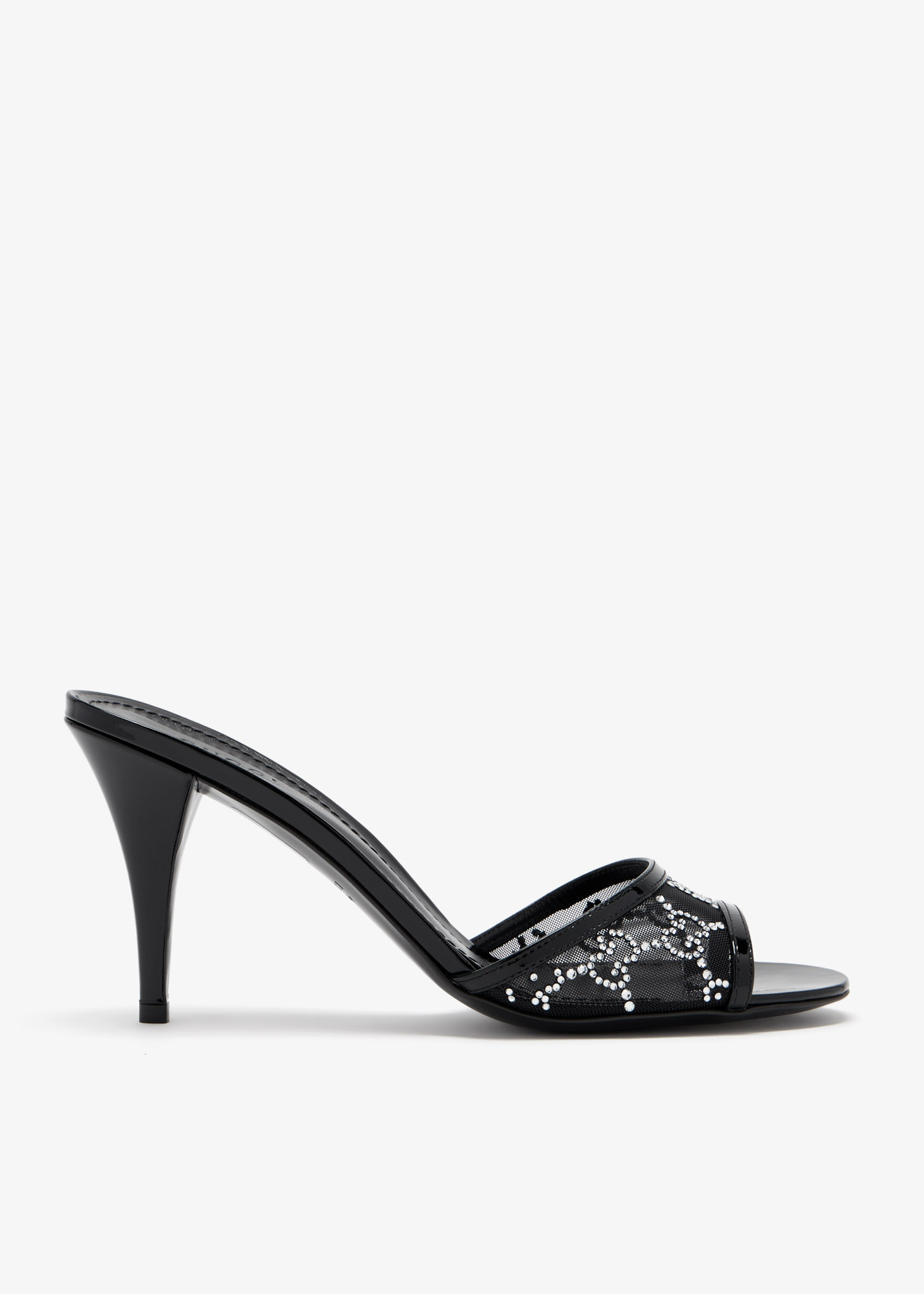 

GG crystal sandals, Black