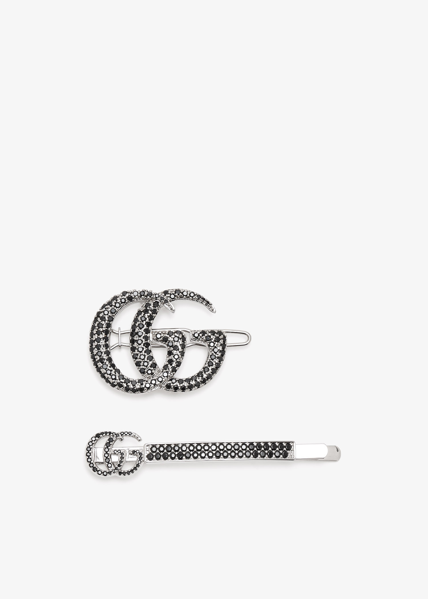 

Double G hair slide set, Silver