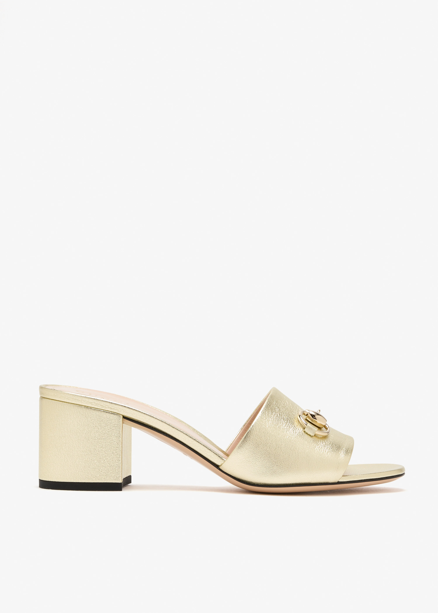 

Horsebit mules, Gold