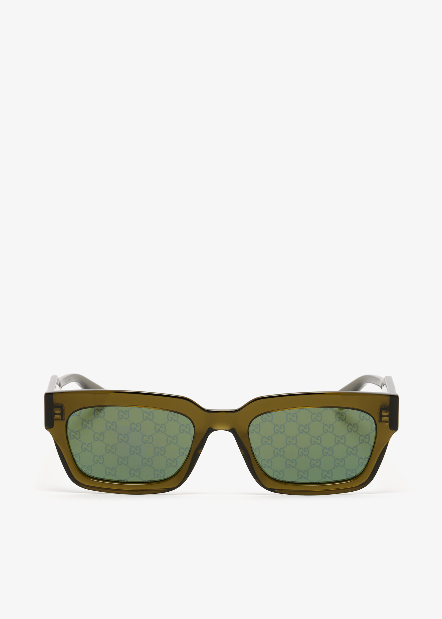 

Rectangular frame sunglasses, Green