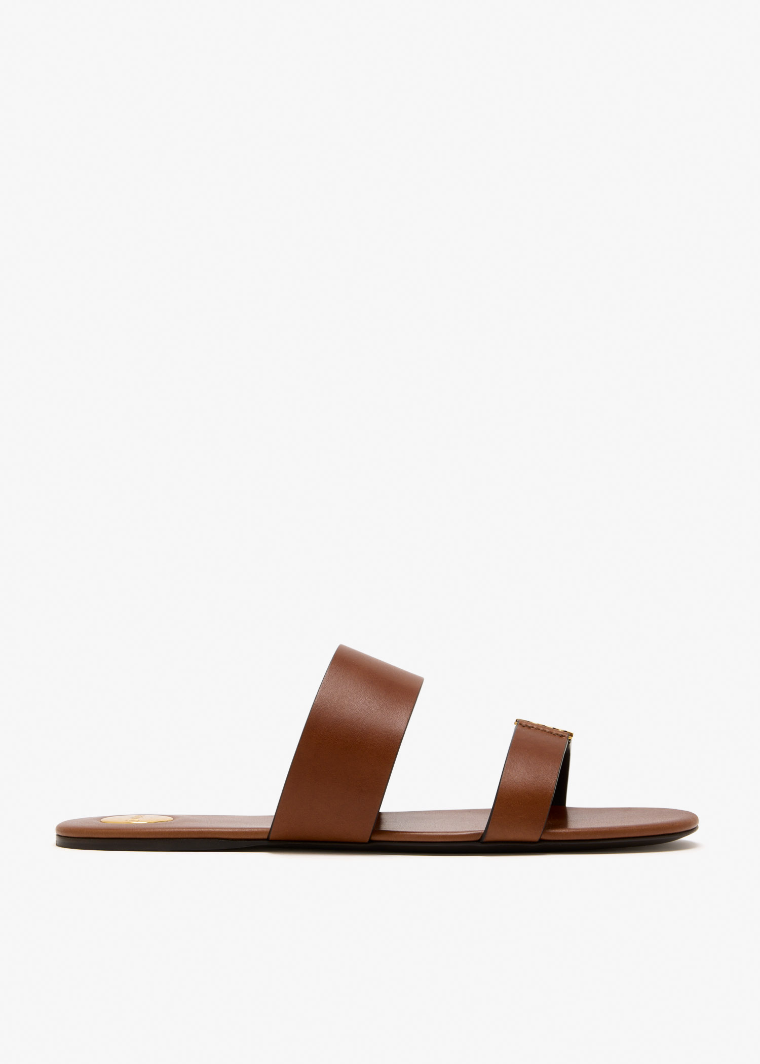 

Babylone leather slides, Brown