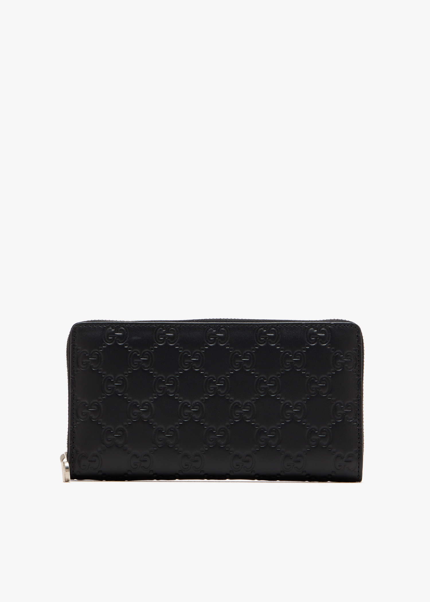

GG Emblem zip-around wallet, Black