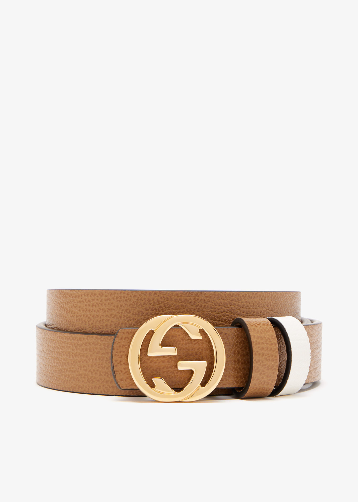 

Reversible thin belt, Beige