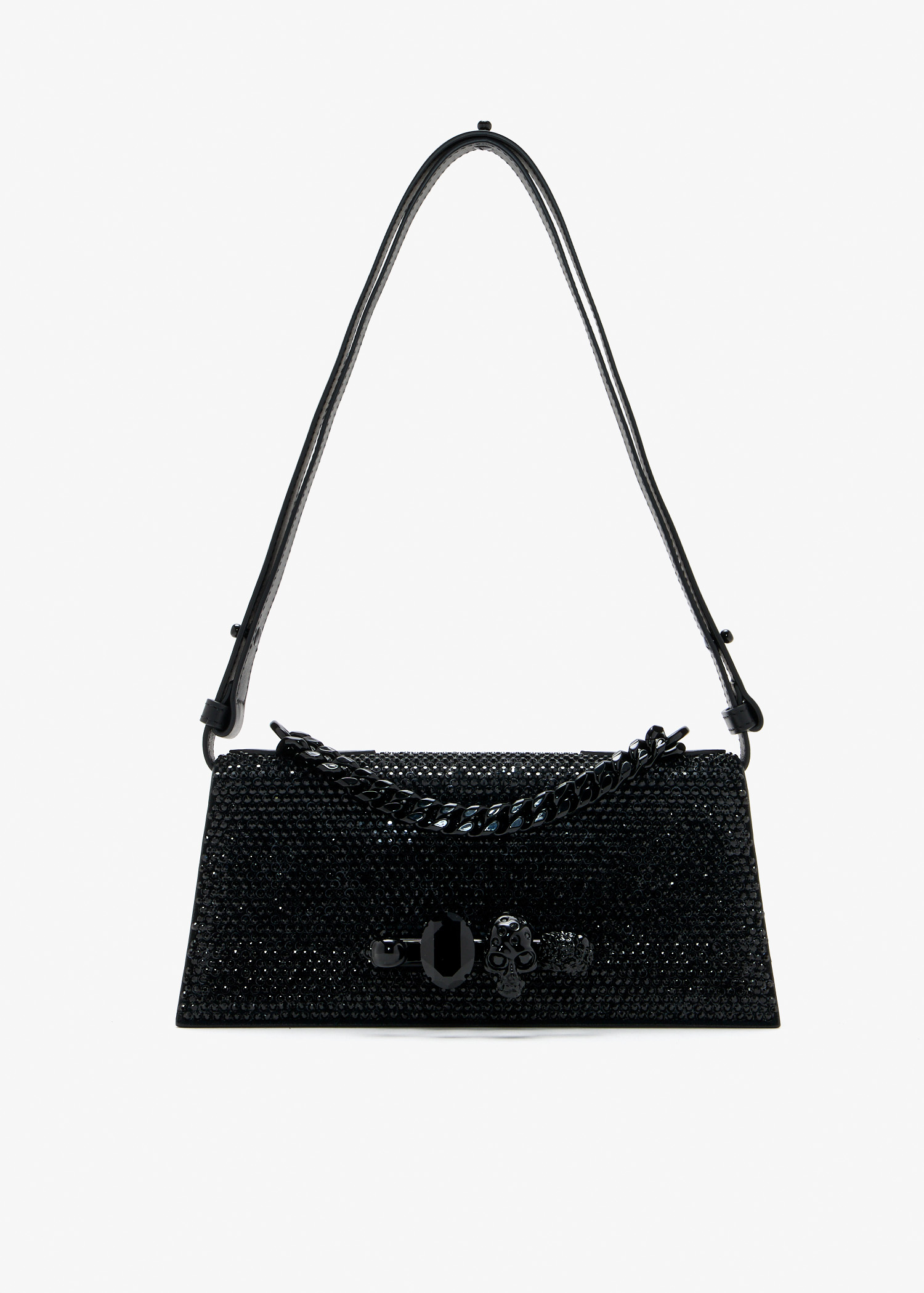

Jewelled mini shoulder bag, Black