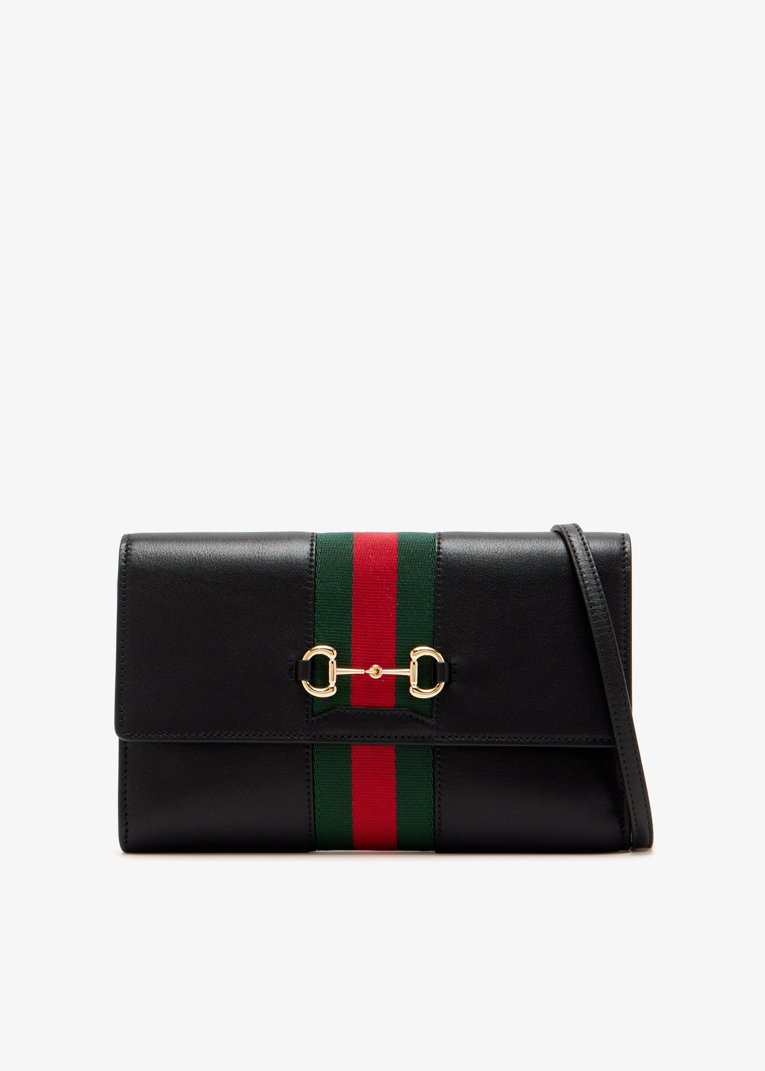 

Horsebit Web strap wallet, Black