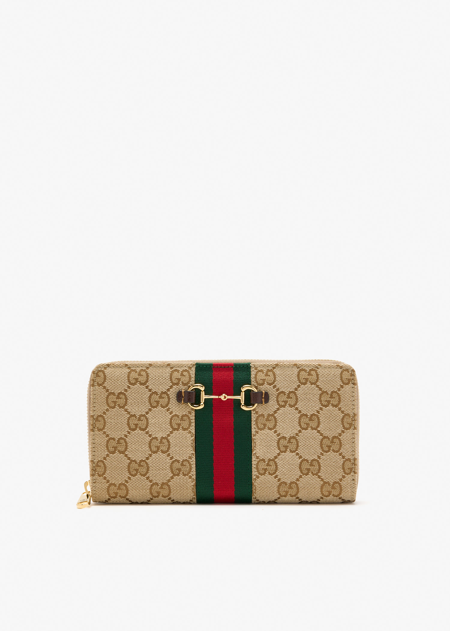 

Horsebit Web zip around wallet, Printed