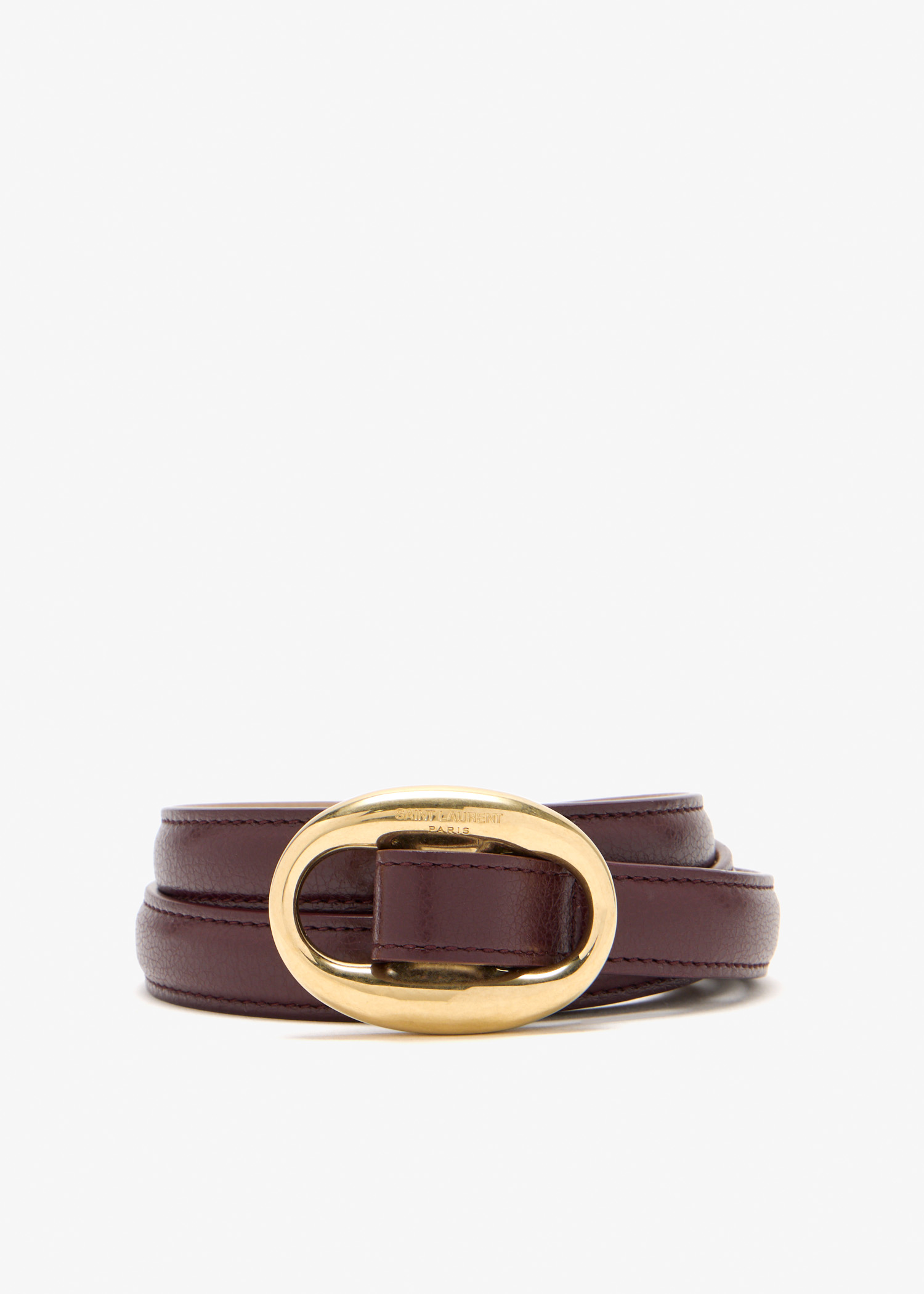

Reversible oval buckle belt, Beige
