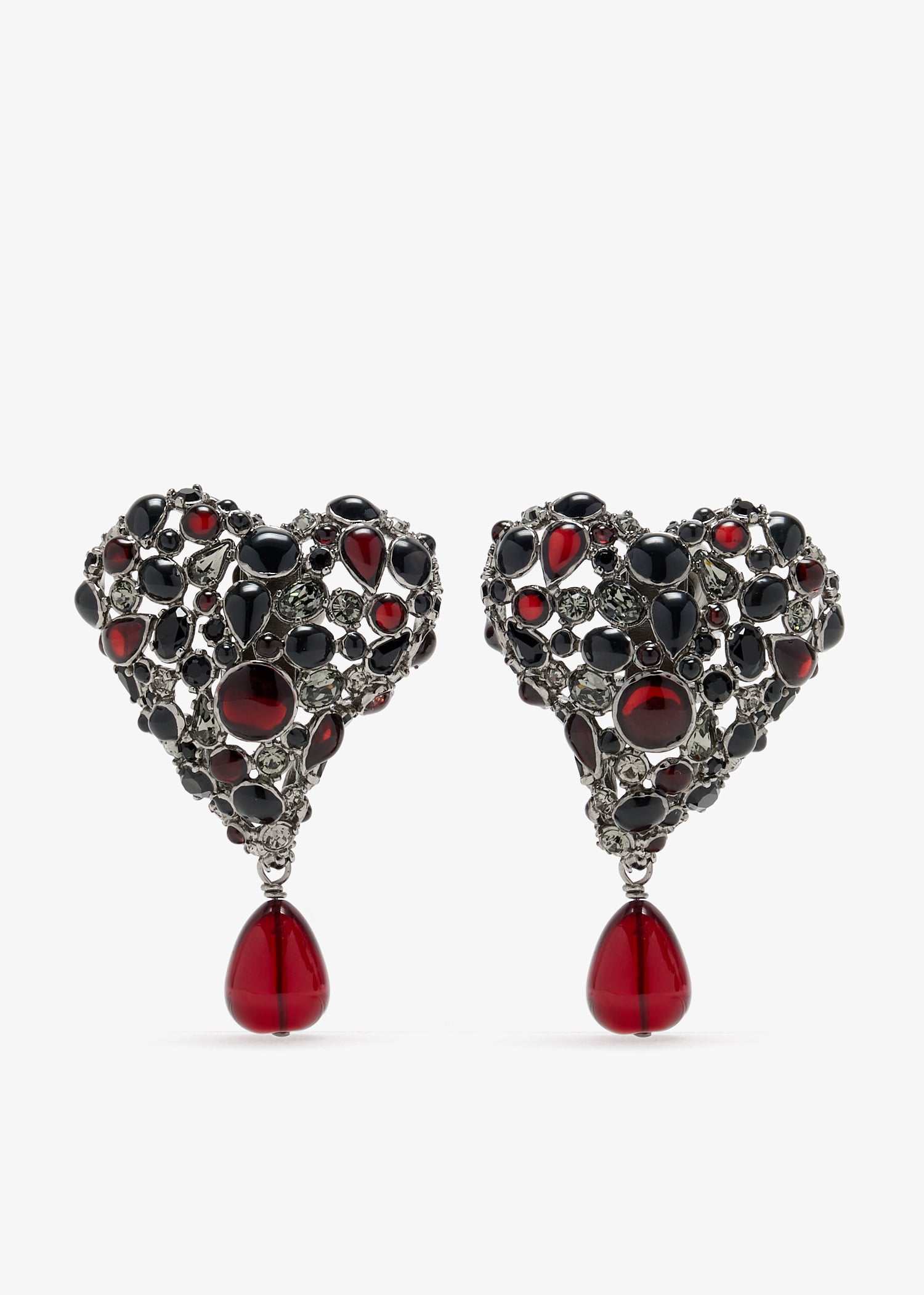 

Crystal Heart earrings, Grey