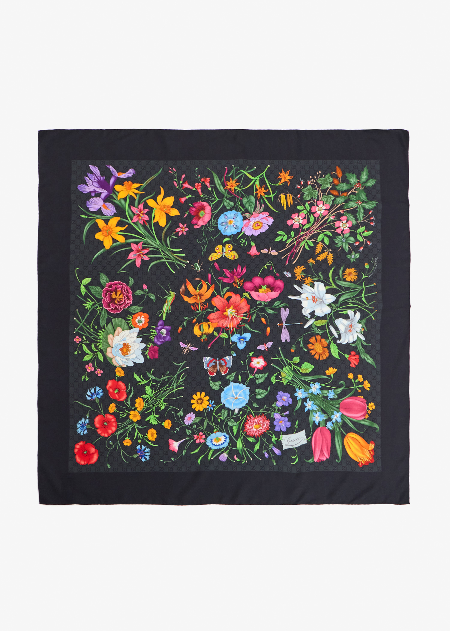 

GG wool silk shawl, Printed