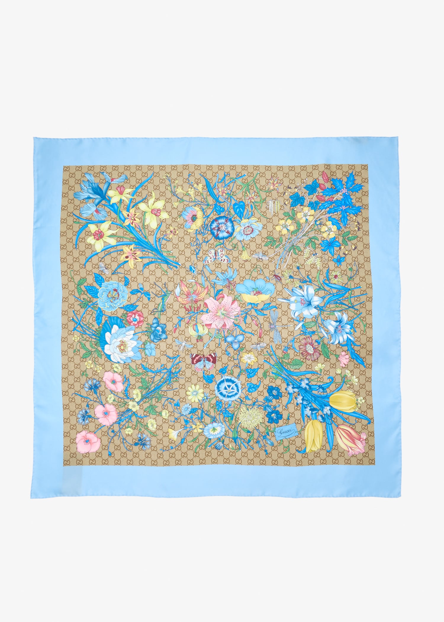 

GG silk twill carré, Printed