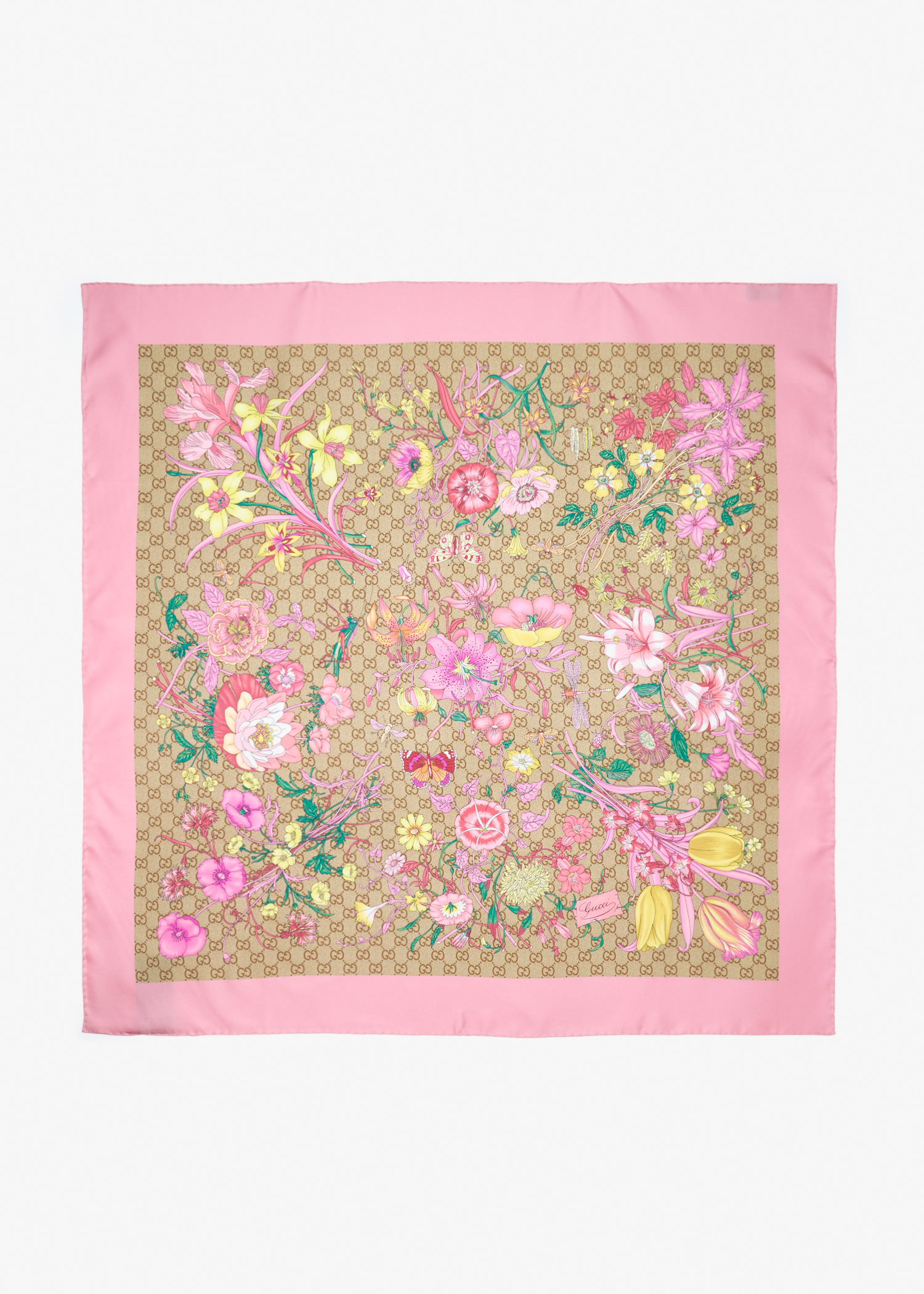 

GG silk twill carré, Printed
