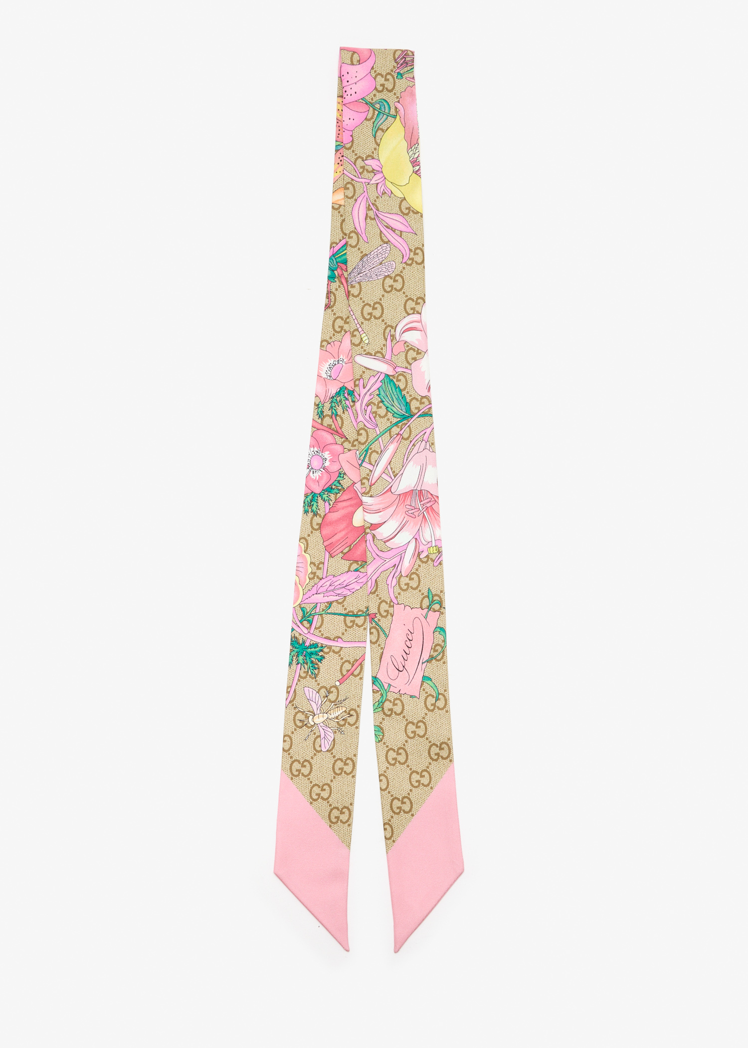 

Flora GG silk twill ribbon, Printed