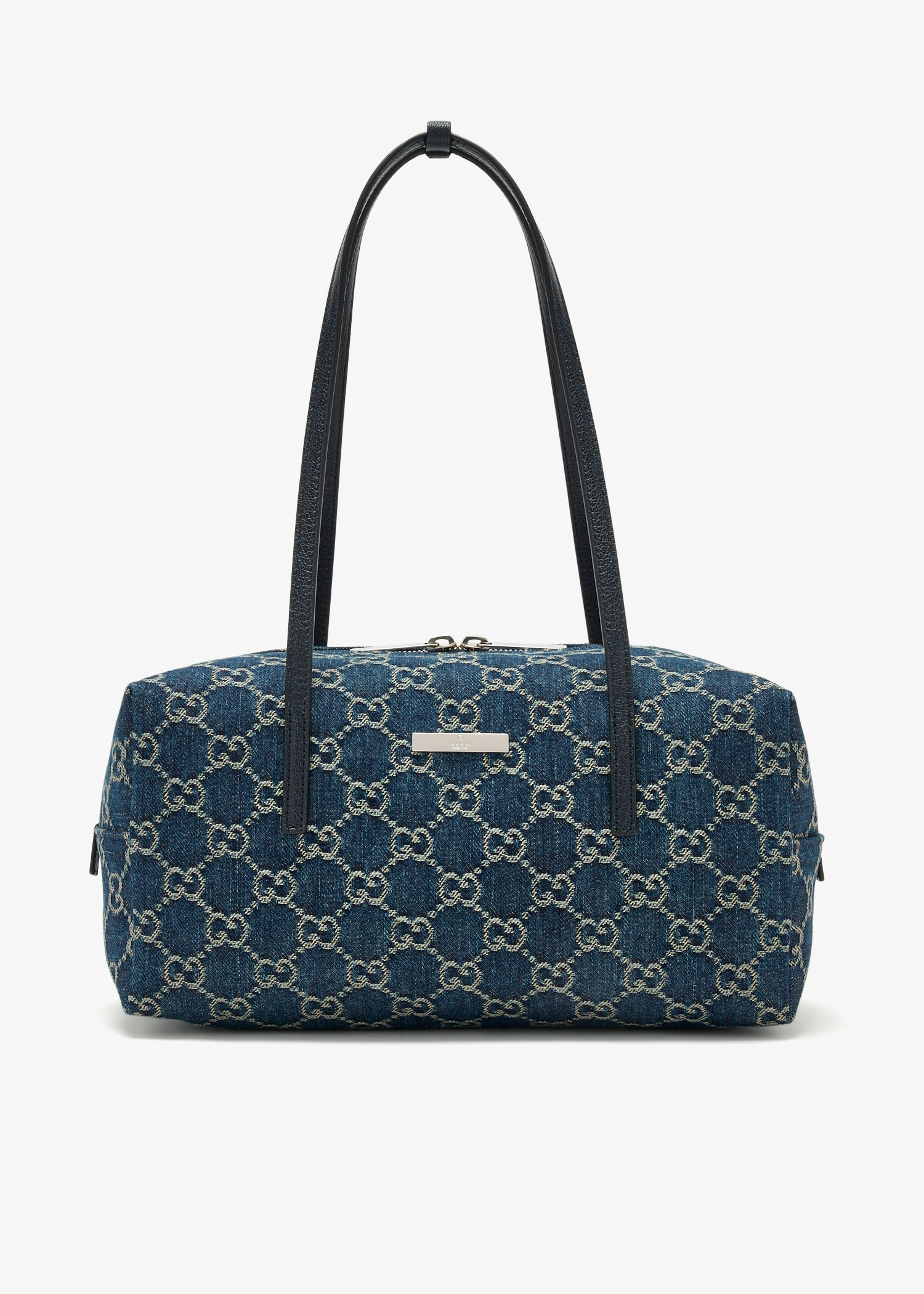 

Logo plaque medium boston bag, Blue