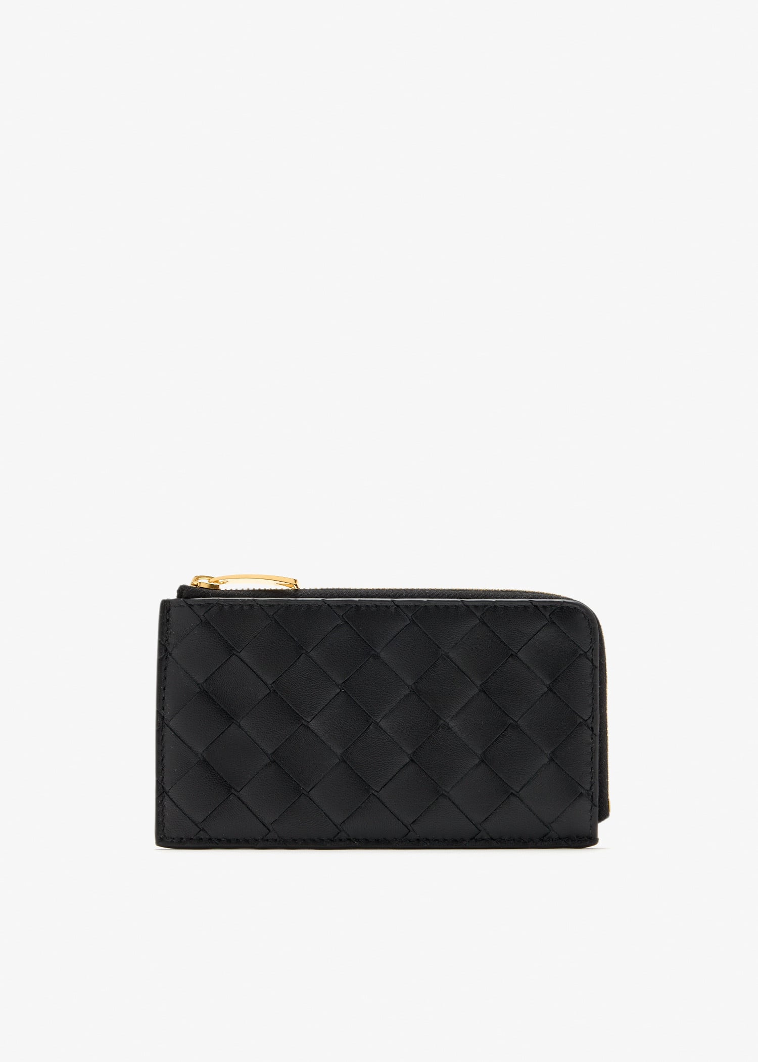

Intrecciato L-Zipped card case, Black