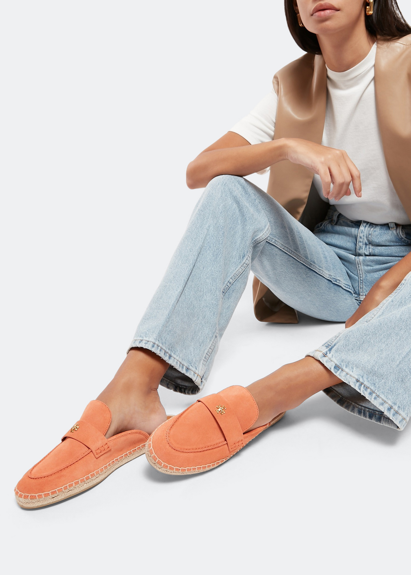 

Seaside espadrille mules, Orange